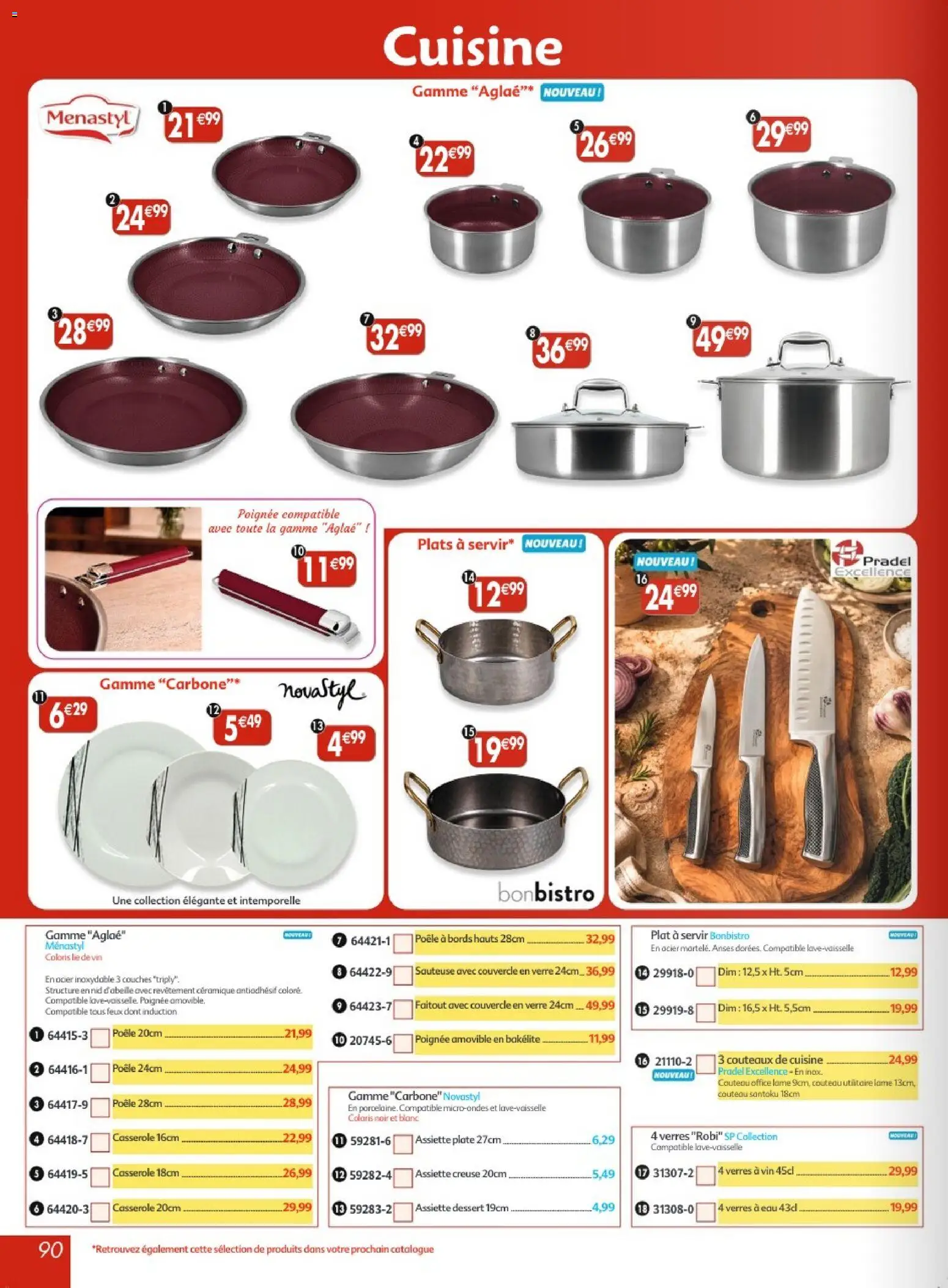 Prévisualisation de Maximo catalogue epicerie du magasin Maximo formulaire valide 26/10/2026 - Dessert, Vin, Poêle, Casserole, Verres, Couches, Verres à vin, Couteaux
