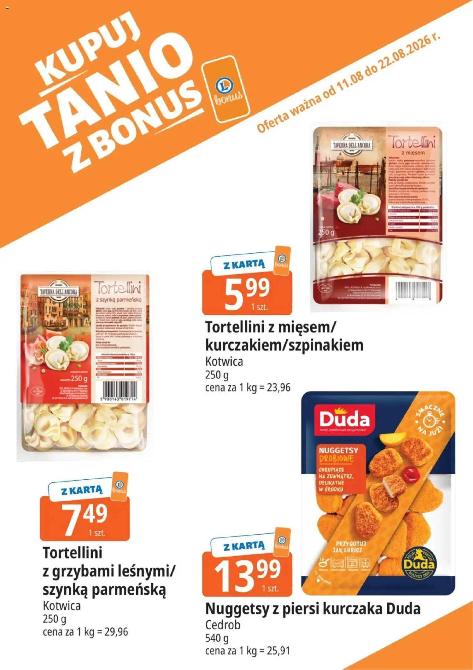 Pogląd gazetki "E.Leclerc gazetka - Kupuj Tanio Z Bonus" ze sklepu E.Leclerc ważnej od 11.08.2026