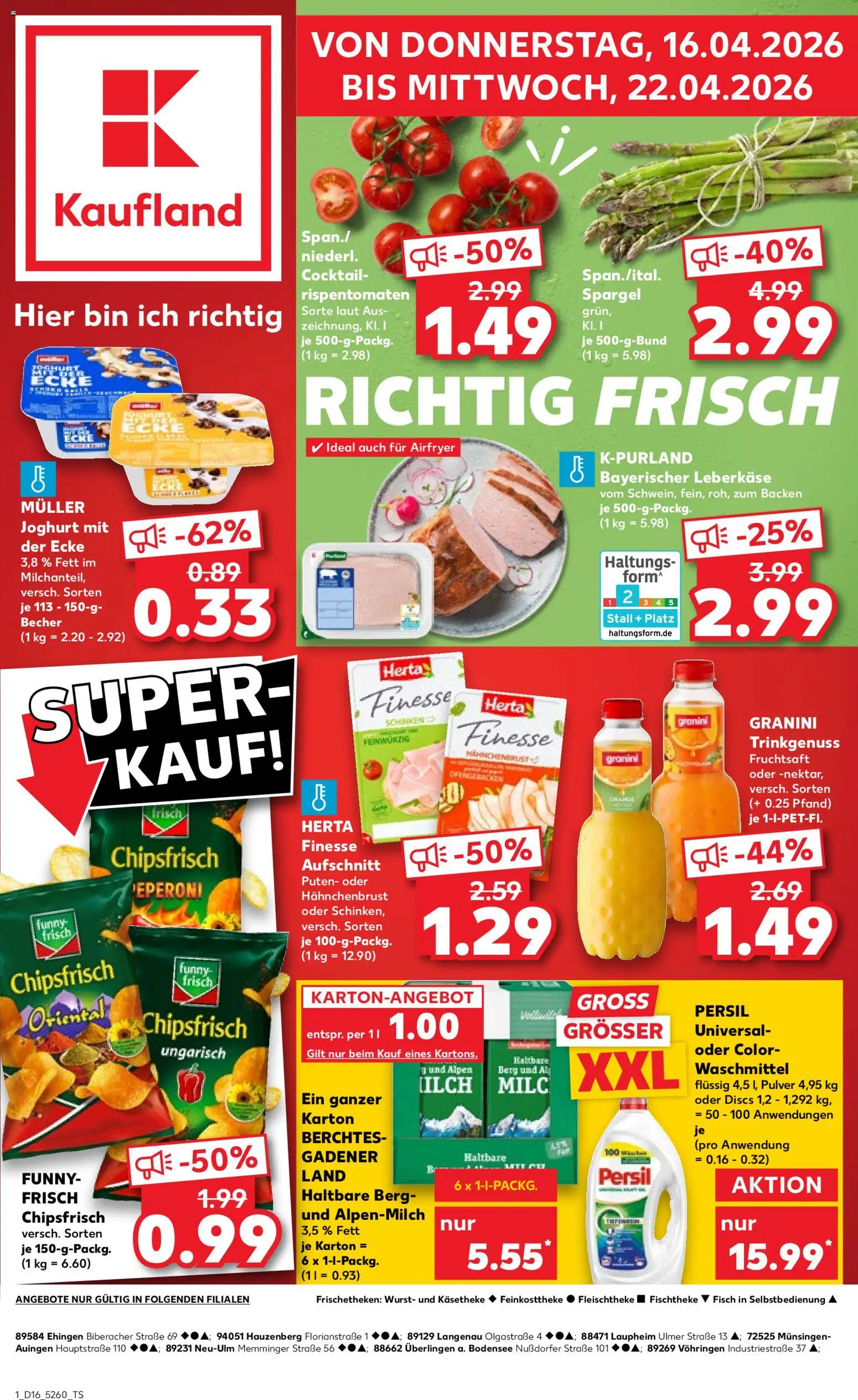 Náhled nabídky: Kaufland Německo Kaufland Německo leták platný od 16.04.2026 - Airfryer, Persil, Forma, Granini