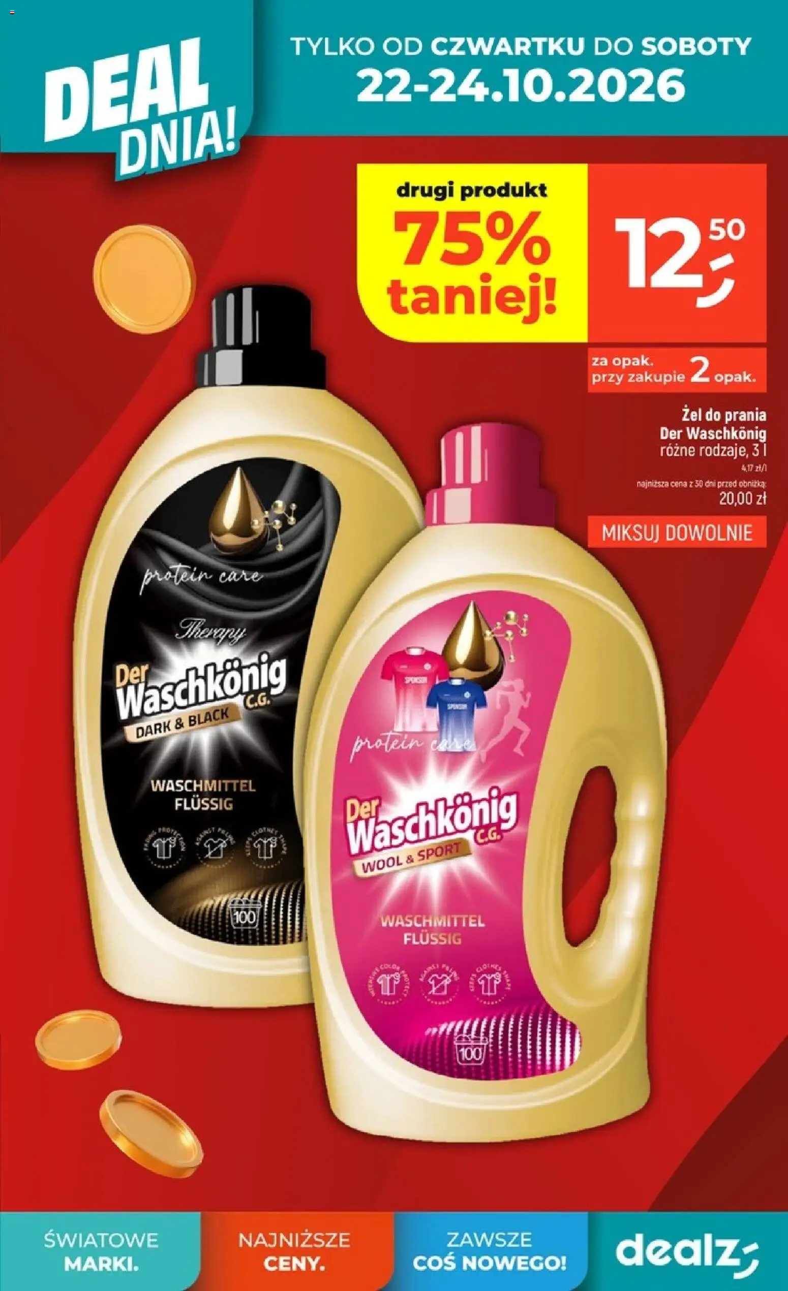 Pogląd gazetki "Dealz gazetka - Deal dnia" ze sklepu Dealz ważnej od 22.10.2026 - Żel do prania