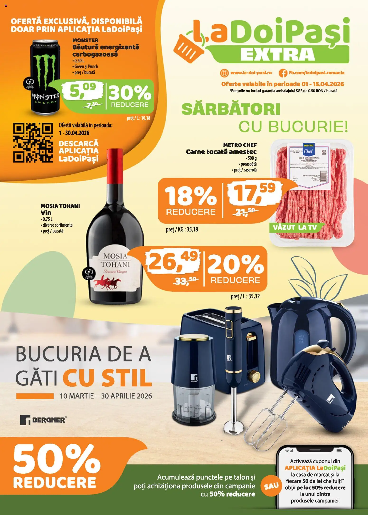 Previzualizarea de cataloage: LaDoiPași LaDoiPași Catalog extra valabil de la 01.04.2026 - Caserola, Amestec, Carne tocată