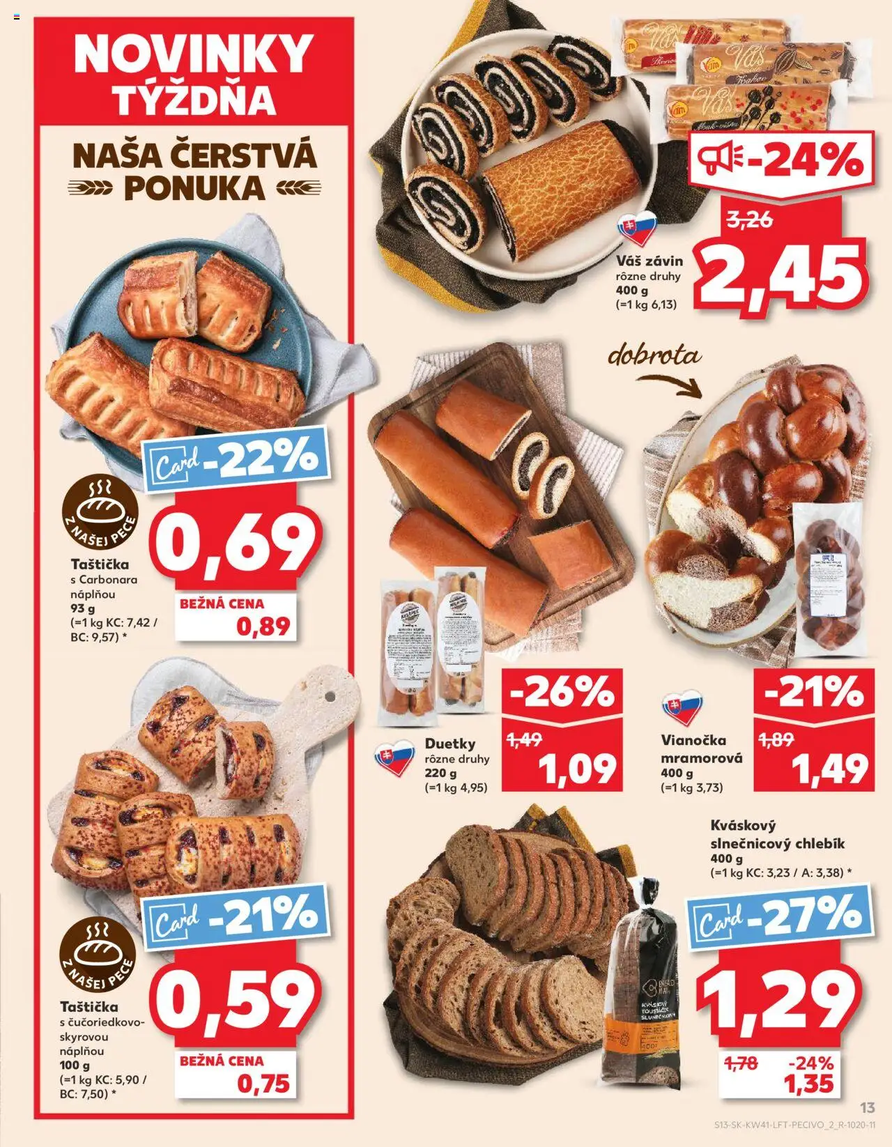 Náhľad Kaufland letáku platného od 09.10.2025 - Pec, Vianočka, Závin