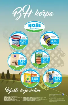 Pregled letka Hoše komerc BH korpa trgovine Hoše komerc vrijedi od 09.09.2026