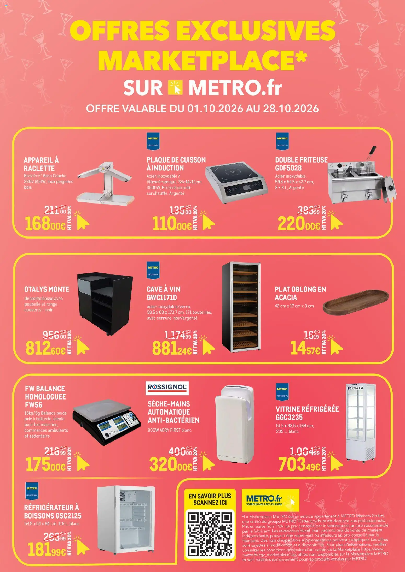 Prévisualisation de METRO Offres exclesives marketplace du magasin METRO formulaire valide 01/10/2026 - Poubelle, Réfrigérateur, Vin, Plaque de cuisson, Vitrine, Poignées, Couverts, Boissons