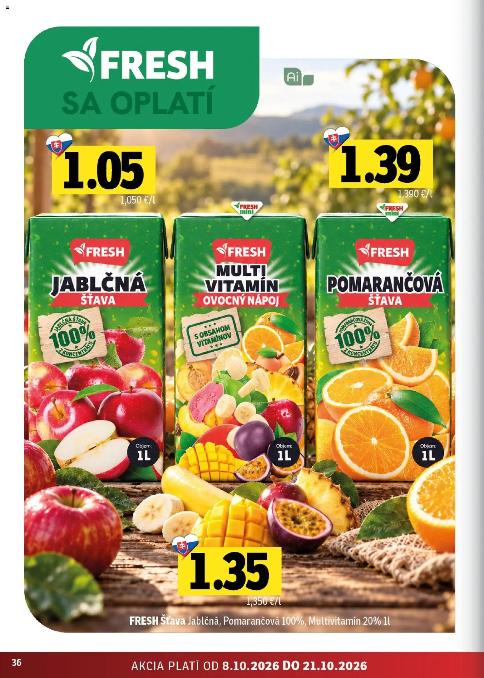 Náhľad Fresh letáku platného od 08.10.2026 - Multivitamín, Šťava