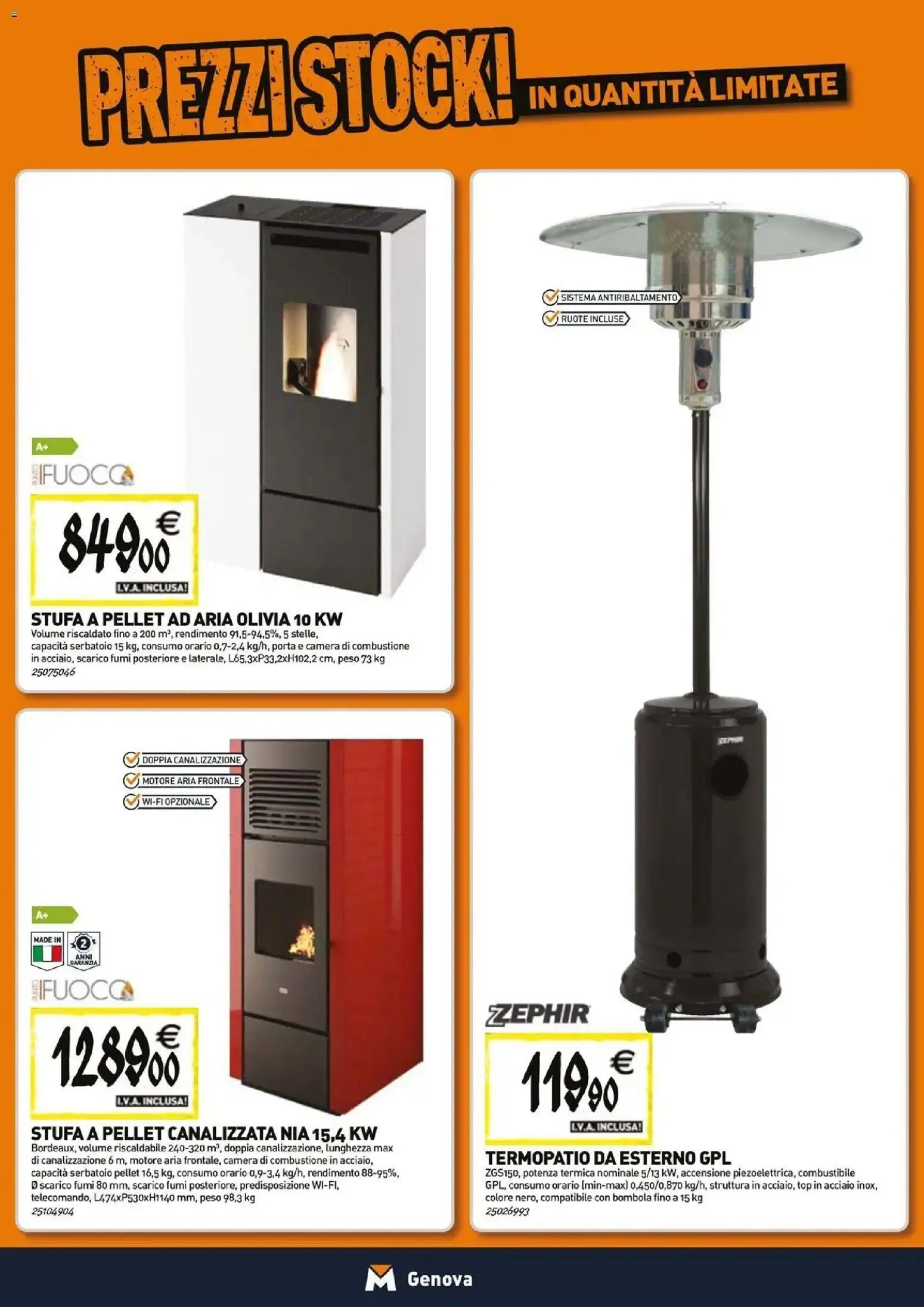 Anteprima dell'opuscolo TECNOMAT catalogo Genova dal negozio TECNOMAT valido da 29/10/2026 - Stufa a pellet, Pellet, Top, Porta, Stufa