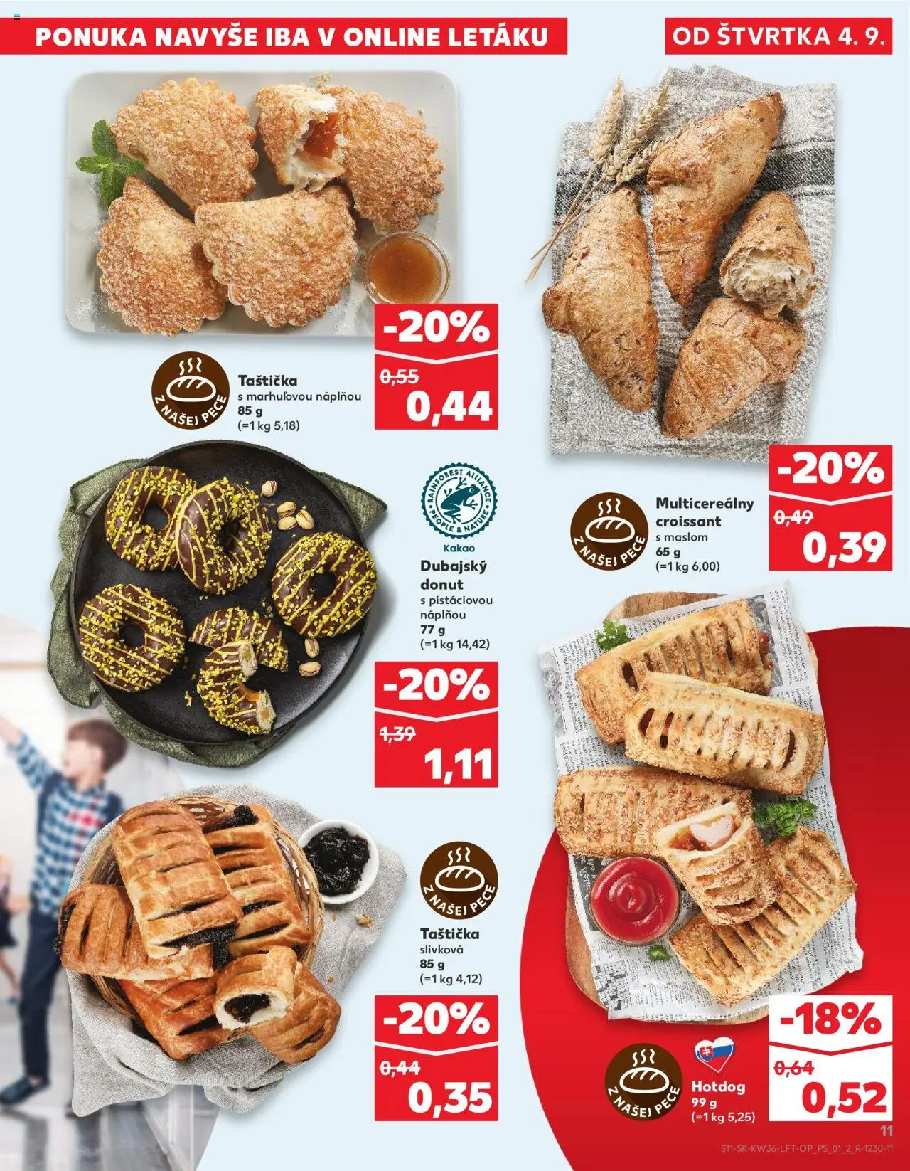 Náhľad Kaufland letáku platného od 04.09.2025 - Croissant, Pec, Donut, Kakao