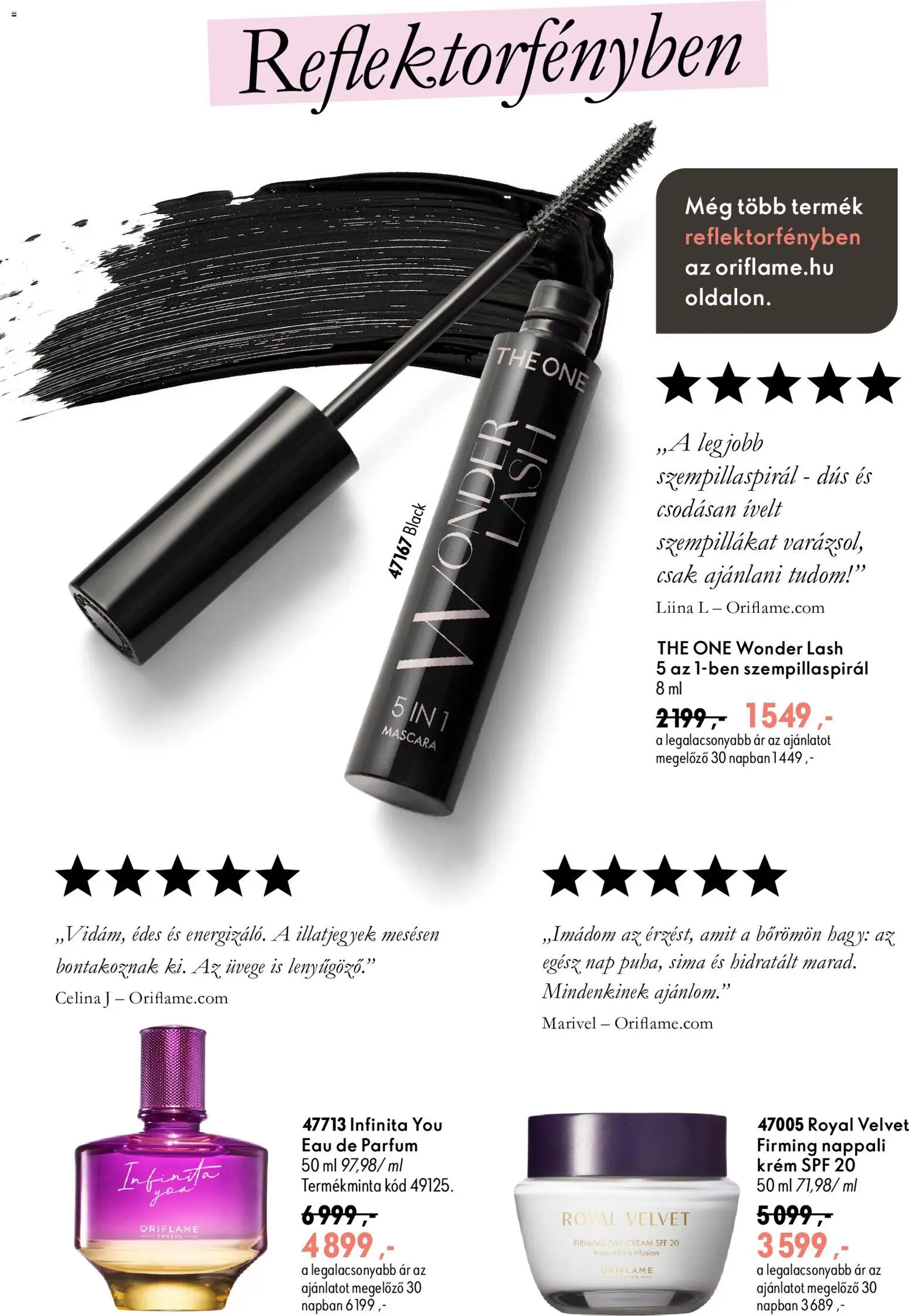 Oriflame - Oriflame Melléklet megtekintése, amely érvényes 2026.10.21.-től - Parfüm, Szempillaspirál, Krém
