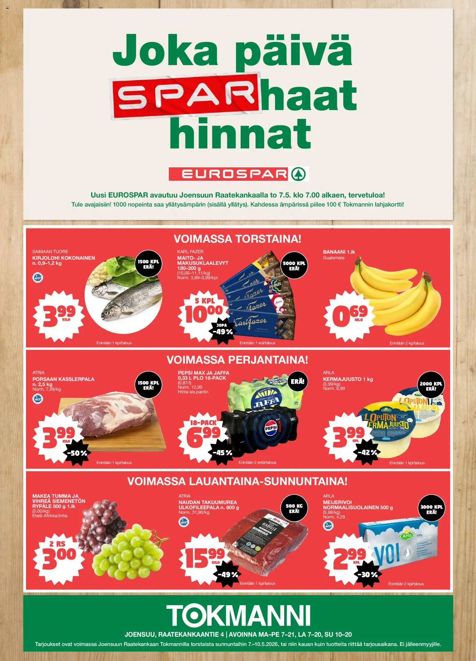 Kaupan Tokmanni Tokmanni - Eurospar Joensuu esikatselu, voimassa 07/05/2026