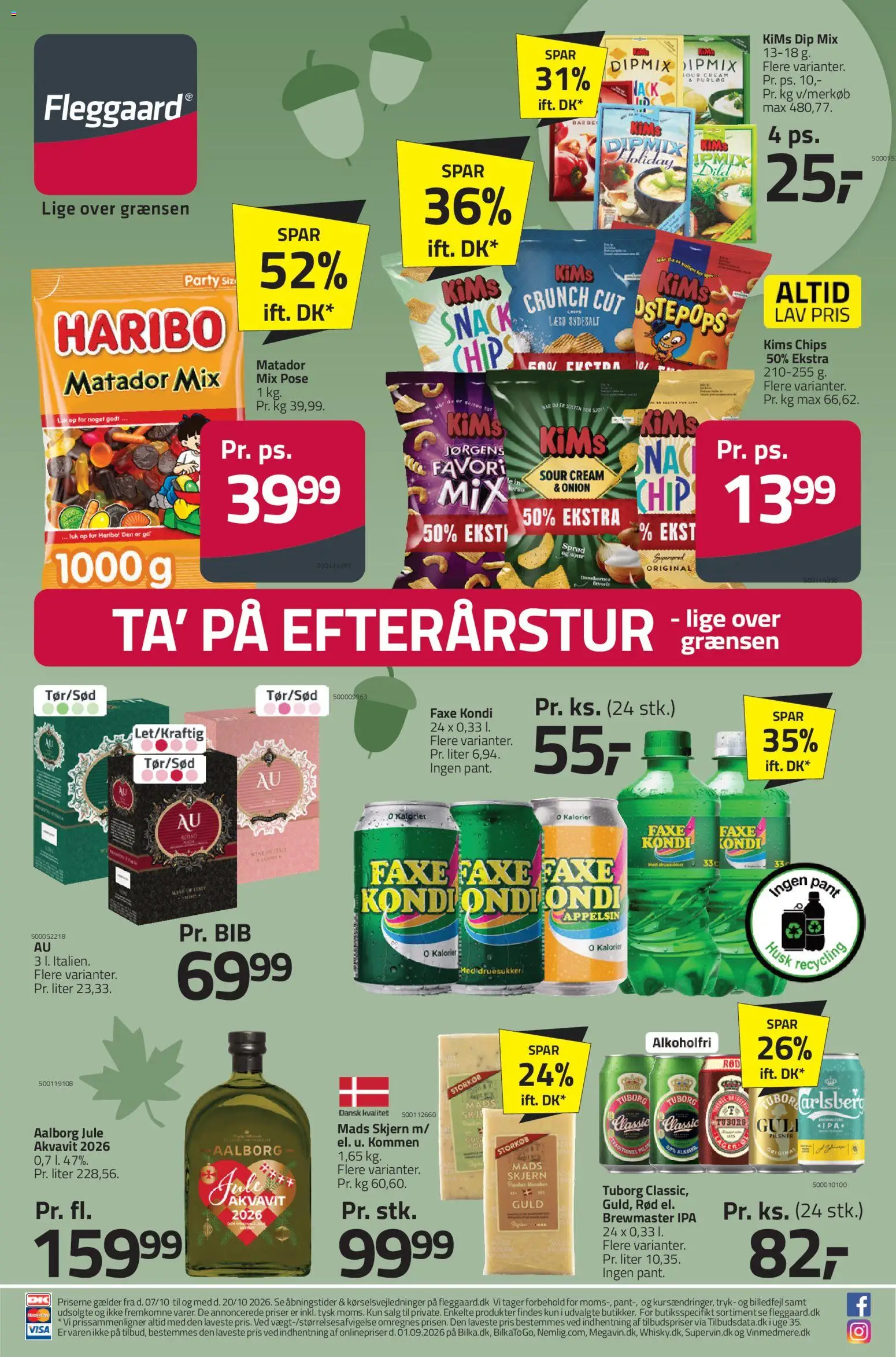 Eksempel på tilbudsavis Fleggaard - Tilbudsavis fra butik Fleggaard gyldig fra 07/10/2026 - Faxe Kondi, Chips, Purløg