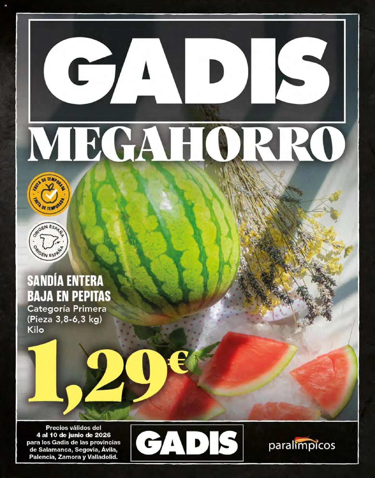 Vista previa del folleto de la tienda Gadis válido desde el 04/06/2026 - Fruta, Sandía
