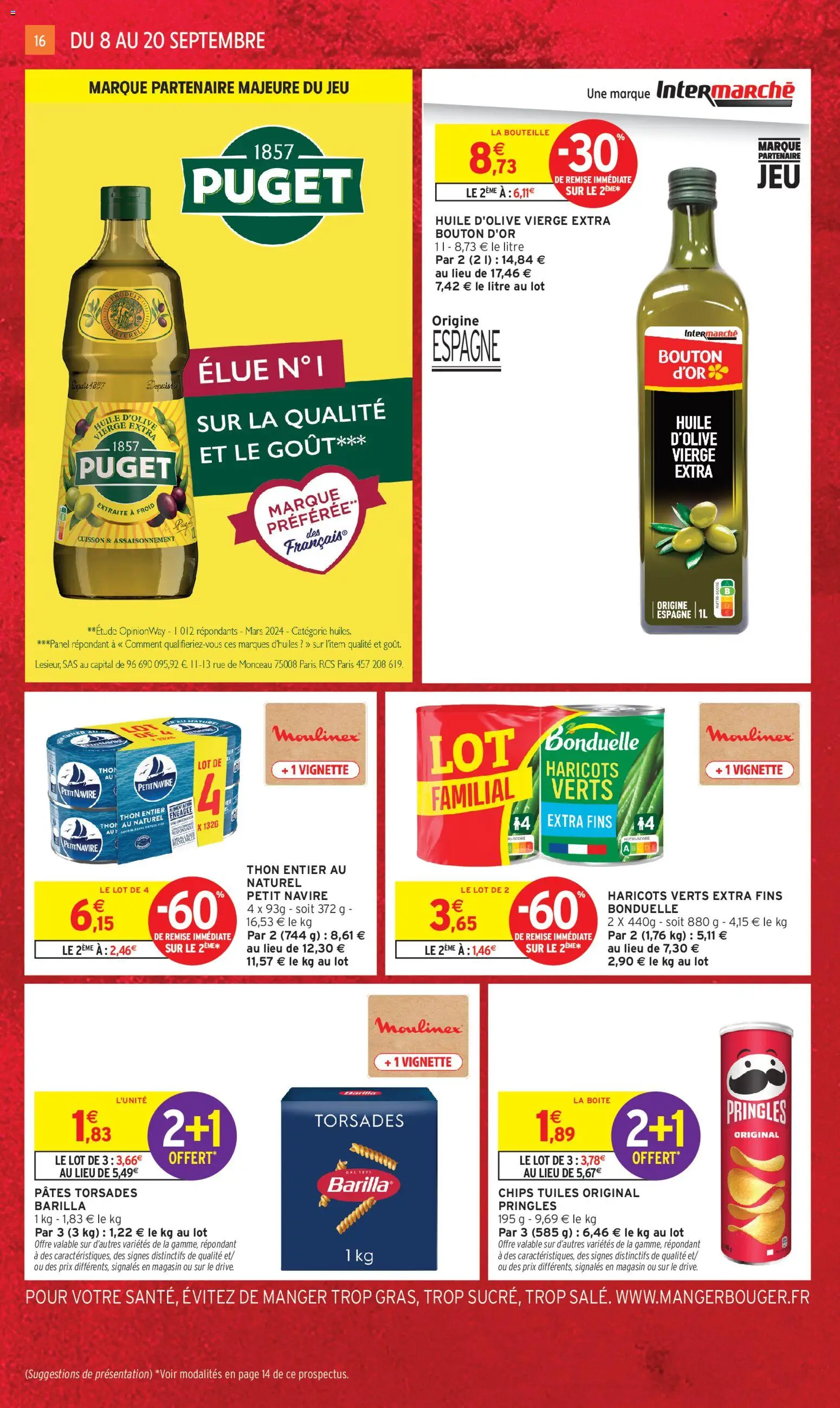 Prévisualisation de Intermarché - C'est notre anniversaire du magasin Intermarché formulaire valide 08/09/2026 - Moulinex, Pâtes, Pringles, Huile, Bouteille, Haricots, Huile d'olive vierge, Huile D'olive