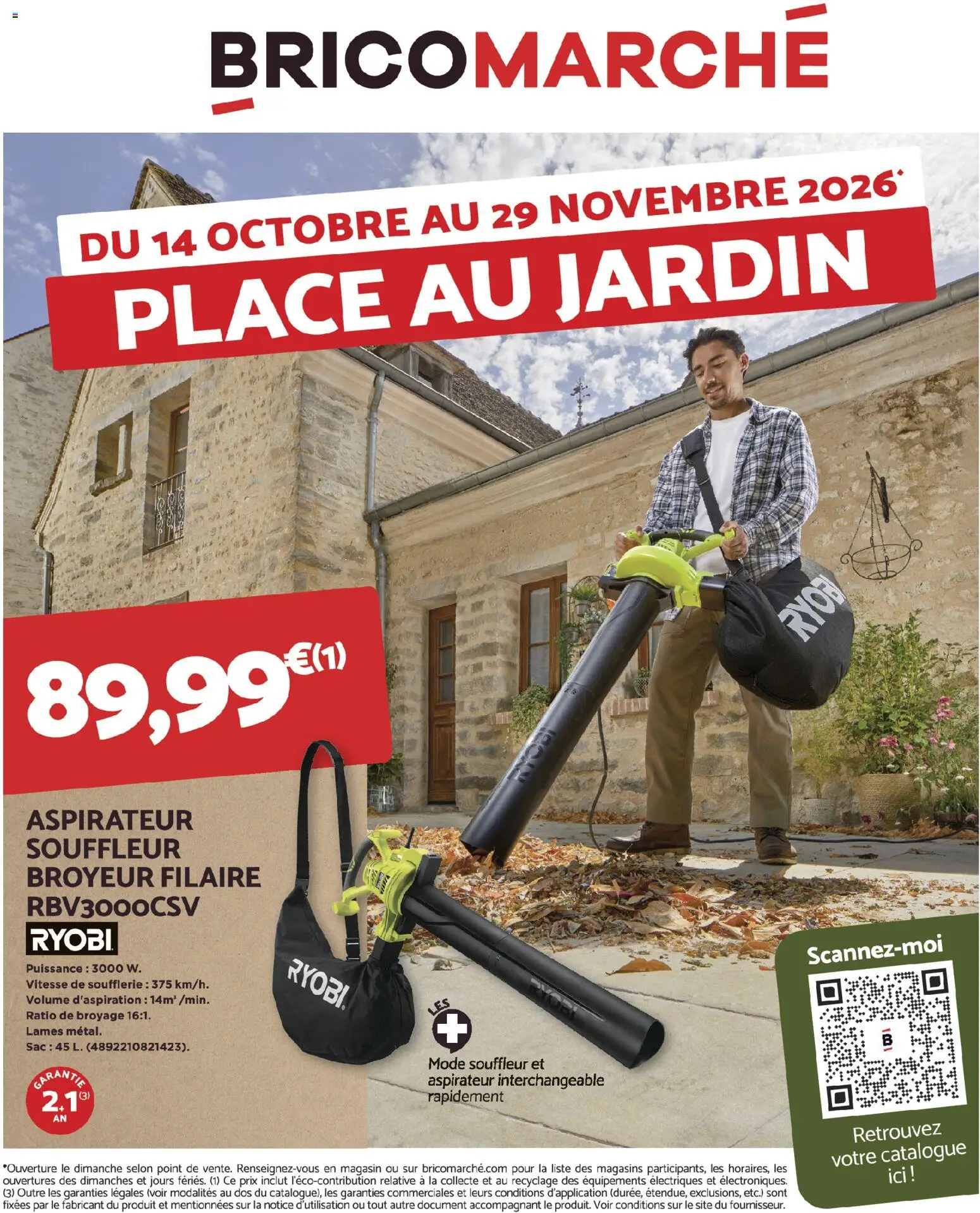 Prévisualisation de Bricomarché catalogue du magasin Bricomarché formulaire valide 14/10/2026 - Aspirateur, Sac, Ryobi, Souffleur, Broyeur, Aspirateur souffleur broyeur, Aspirateur souffleur