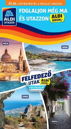 Aldi - Aldi Utazás katalógus megtekintése, amely érvényes 2026.07.30.-től