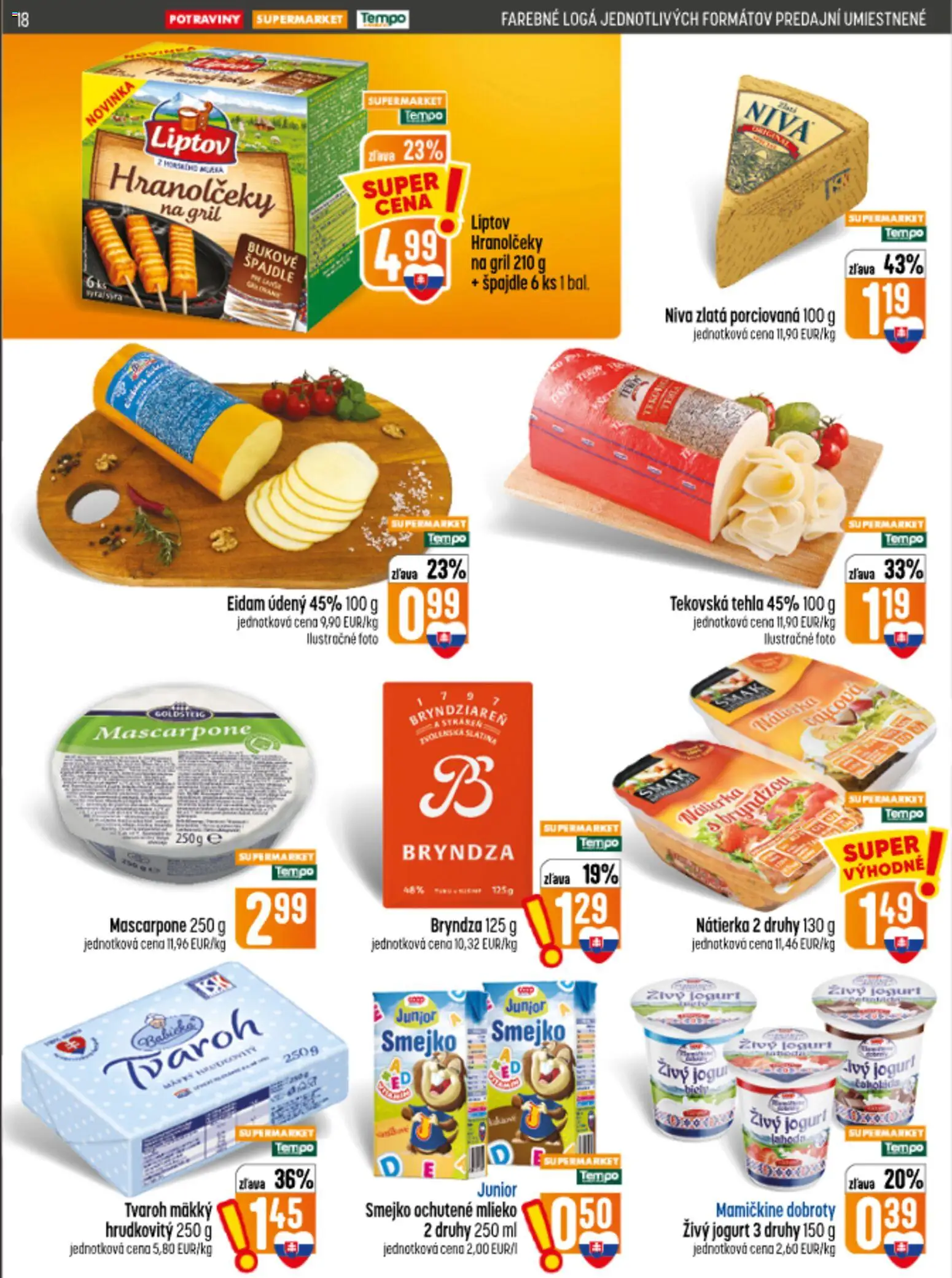 Náhľad COOP Jednota letáku platného od 10.09.2026 - Mascarpone, Gril, Bryndza, Mlieko, Niva, Jogurt, Nátierka, Eidam