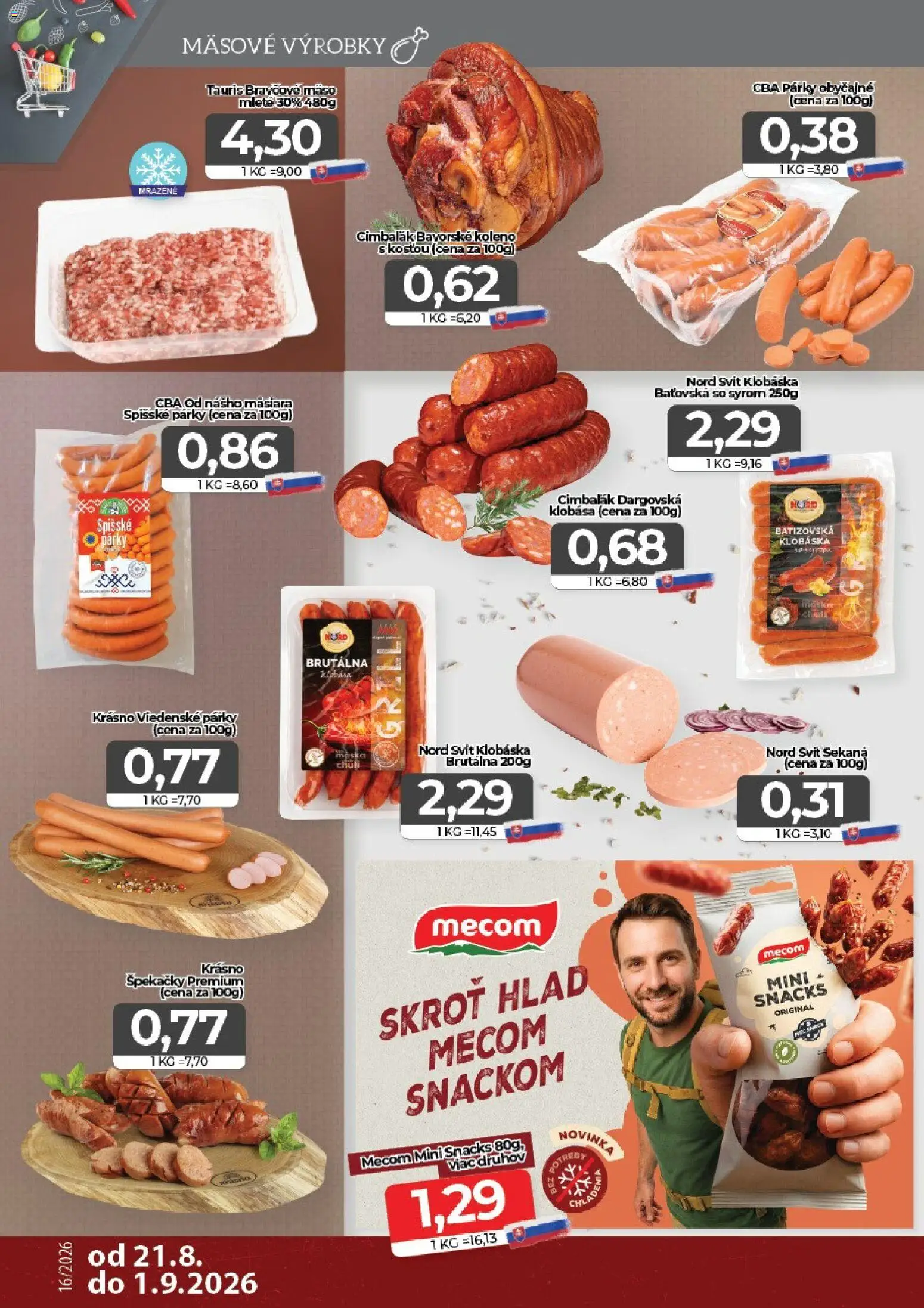 Náhľad CBA Komfos letáku platného od 21.08.2026