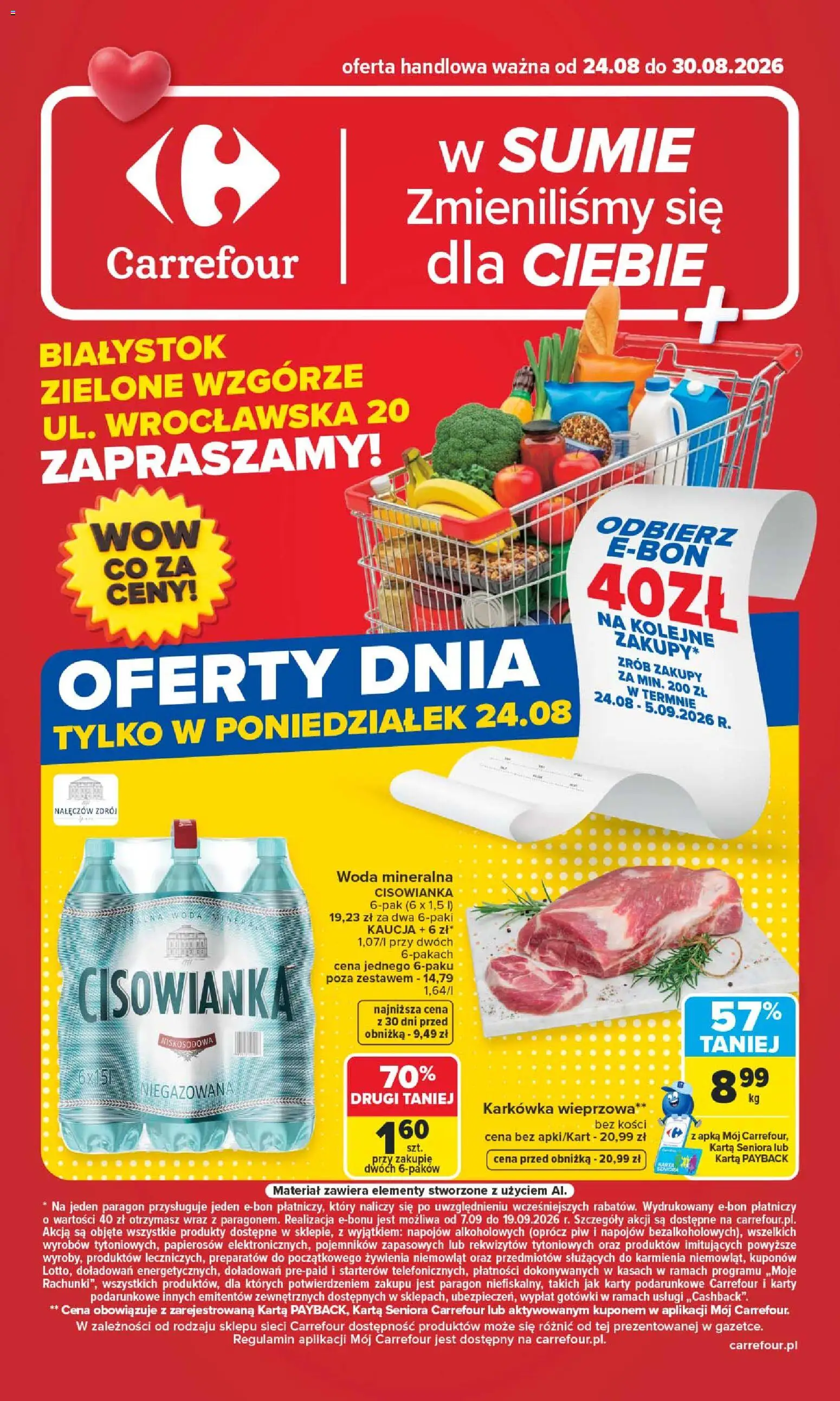 Pogląd gazetki "Carrefour gazetka - Białystok" ze sklepu Carrefour ważnej od 24.08.2026