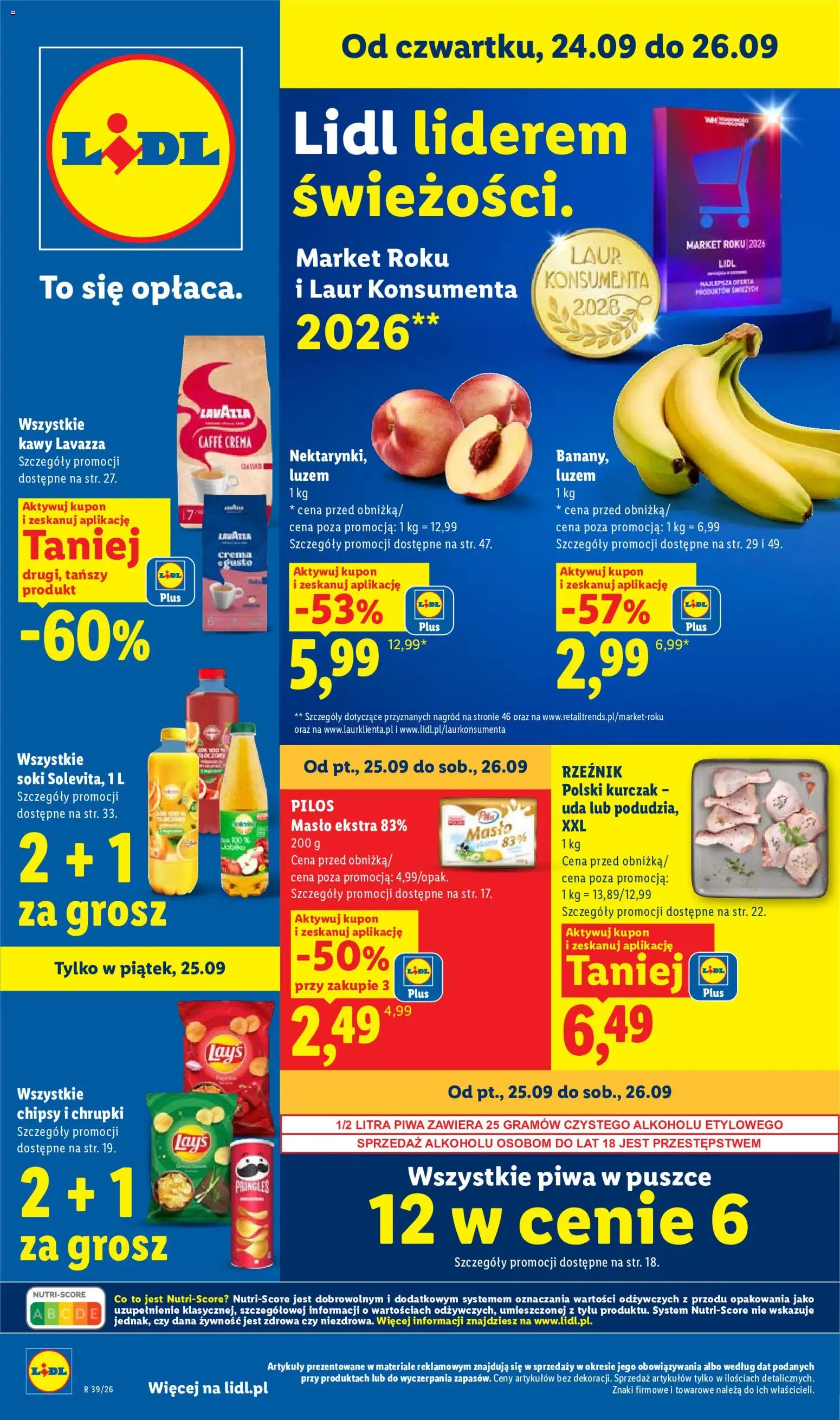 Náhled nabídky: Lidl Polsko Lidl Polsko leták platný od 24.09.2026 - Máslo, Lavazza, Lay's, Chipsy, Crema, Caffè crema