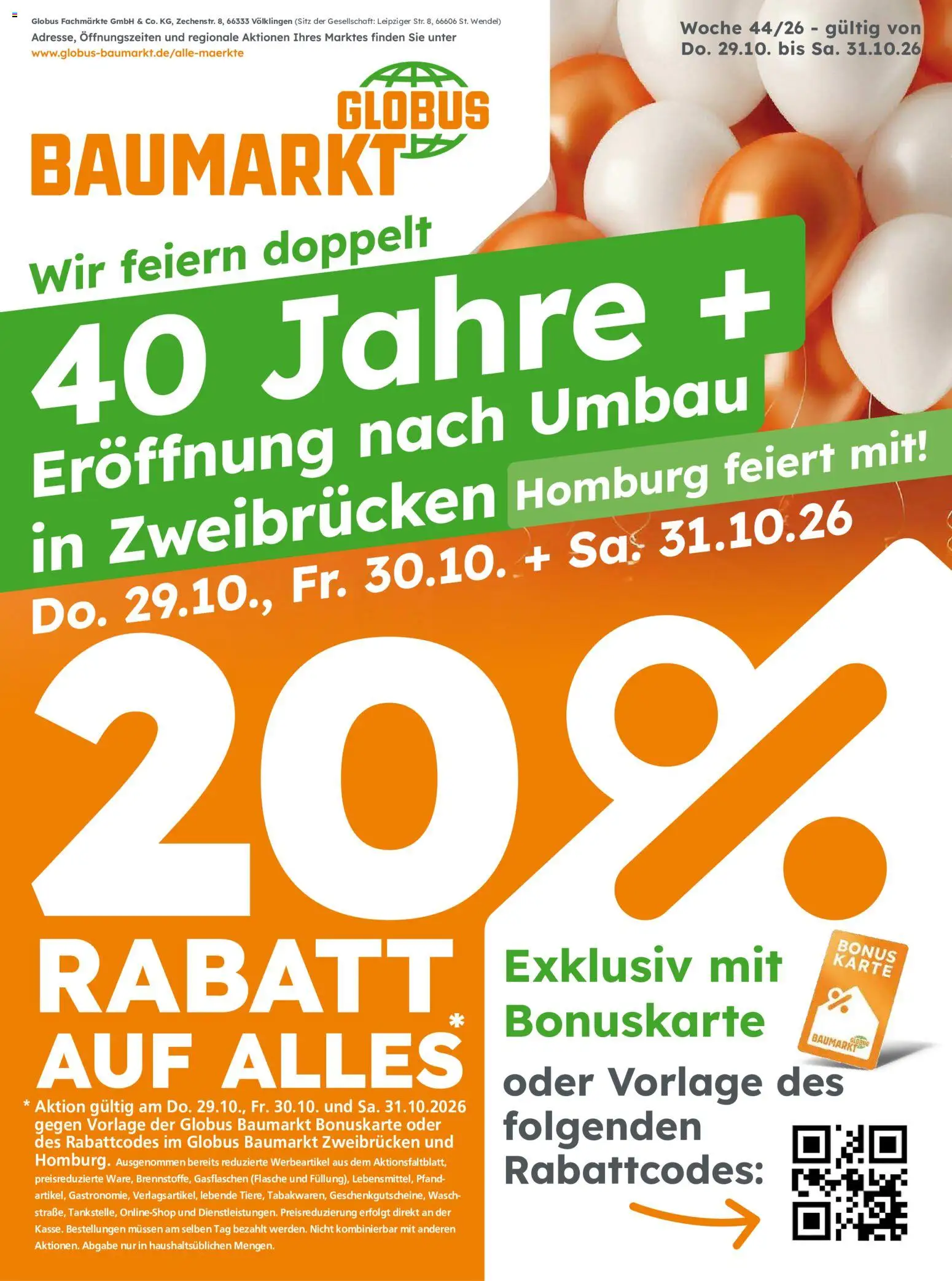 Vorschau von dem Prospekt des Geschäftes Globus Baumarkt, gültig ab dem 29.10.2026