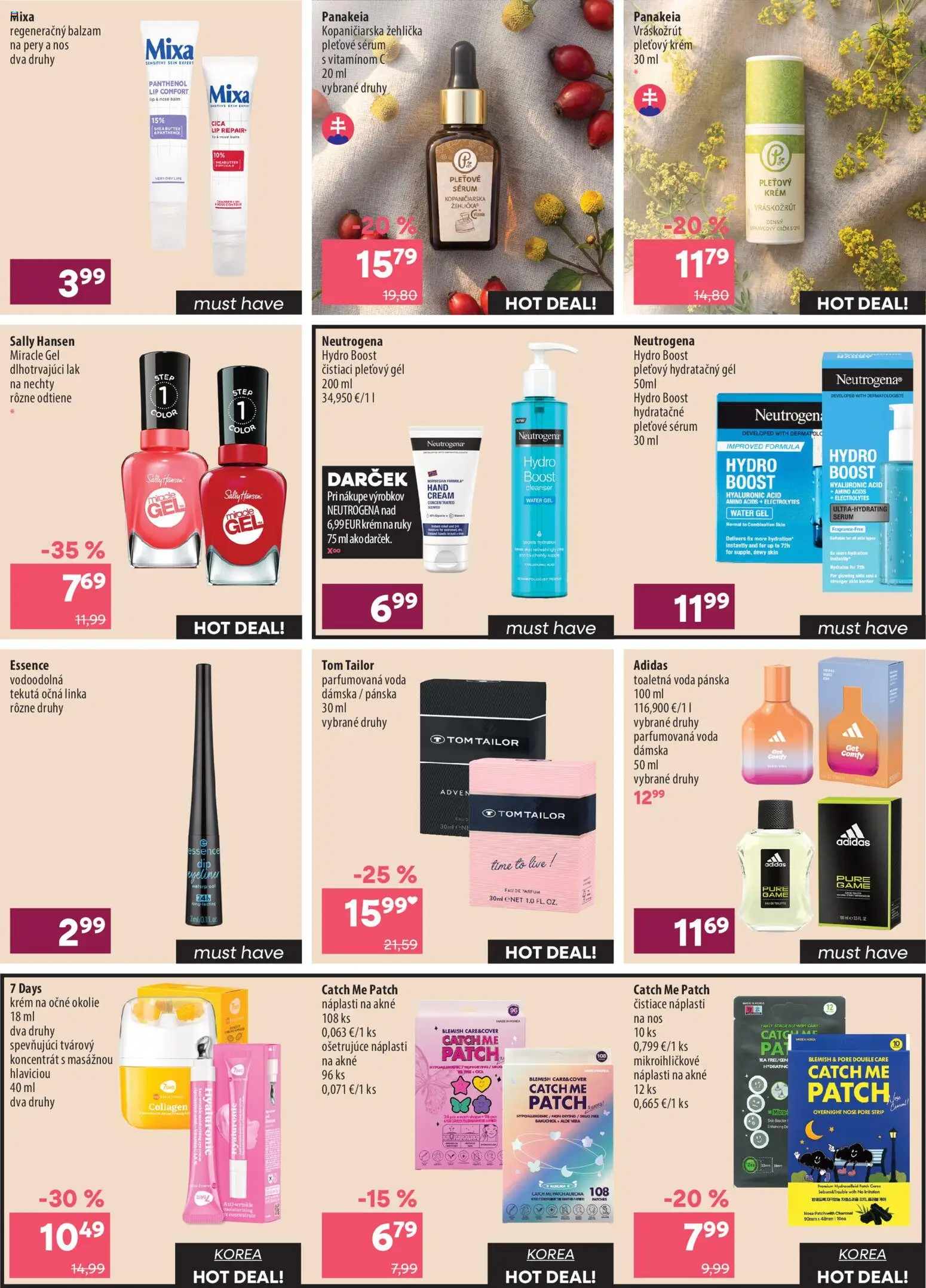Náhľad 101 drogerie letáku platného od 09.09.2026 - Adidas, Voda, PC, Žehlička, Krém, Toaletná voda, Krém na ruky, Očná linka