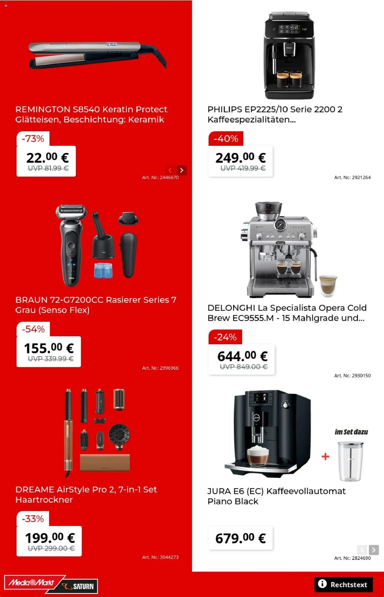 Vorschau von dem Prospekt des Geschäftes Media Markt, gültig ab dem 07.09.2026 - Kaffeevollautomat, Philips, Jura, Rasierer, Haartrockner