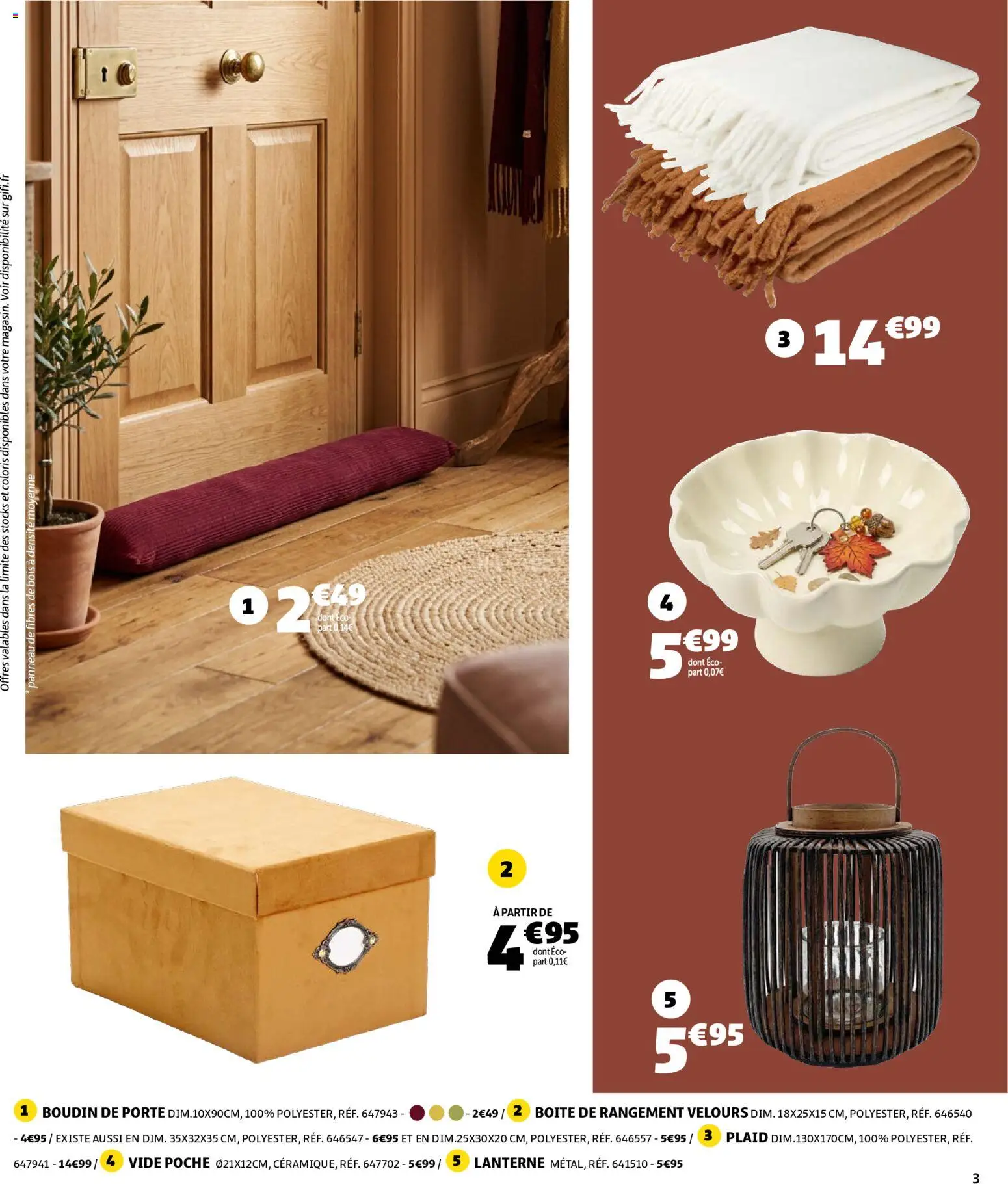 Prévisualisation de GiFi catalogue du magasin GiFi formulaire valide 01/09/2026 - Porte, Plaid, Boîte de rangement, Boudin, Boudin de porte