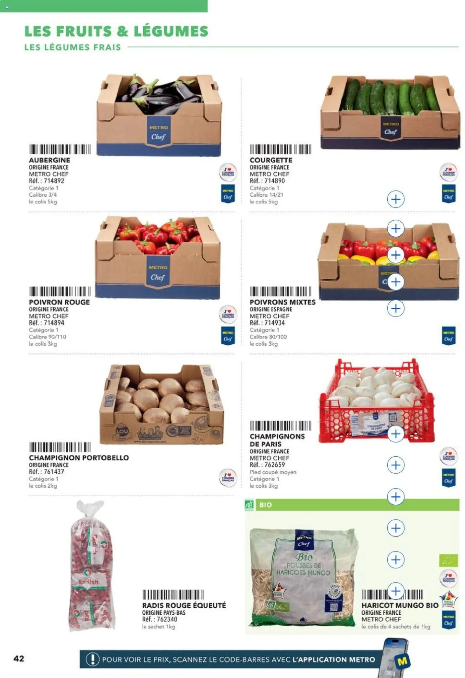 Prévisualisation de METRO - Restauration rapide du magasin METRO formulaire valide 14/04/2026 - Fruits, Courgette, Champignon, Aubergine, Poivrons, Radis, Champignons, Poivron rouge