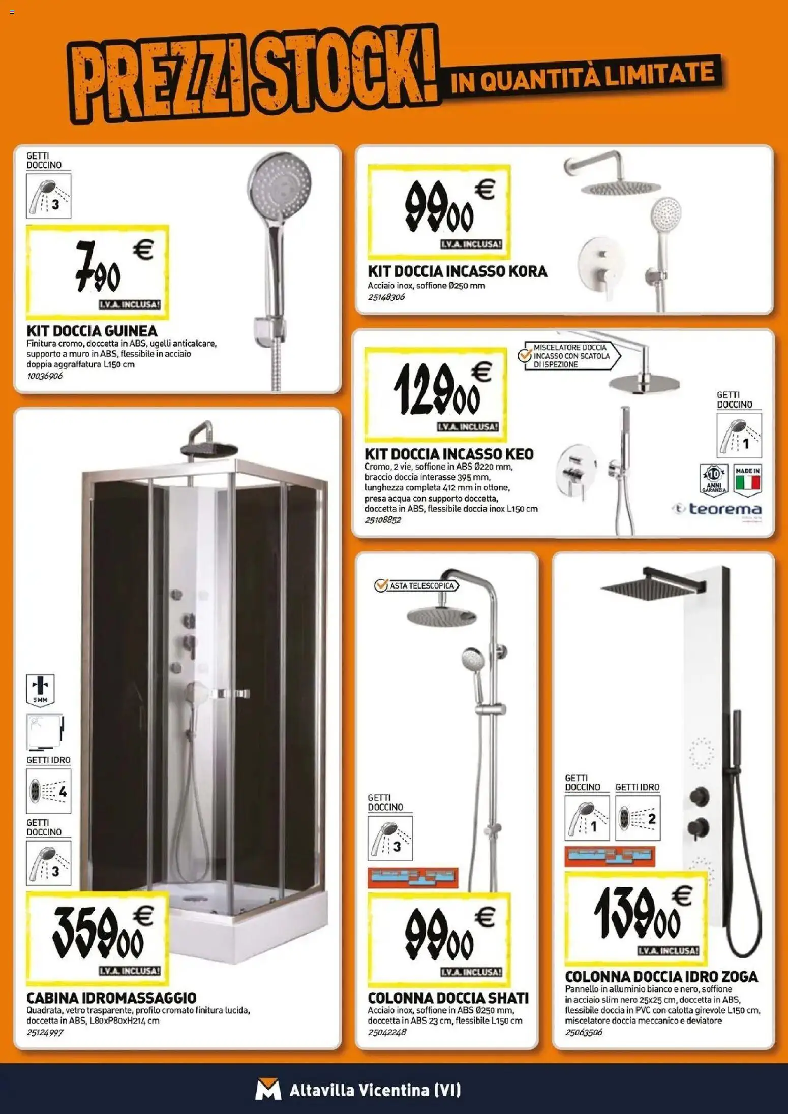 Anteprima dell'opuscolo TECNOMAT catalogo Altavilla Vicentina dal negozio TECNOMAT valido da 29/10/2026 - Acqua, Doccia, Alluminio, Miscelatore, Presa, Scatola