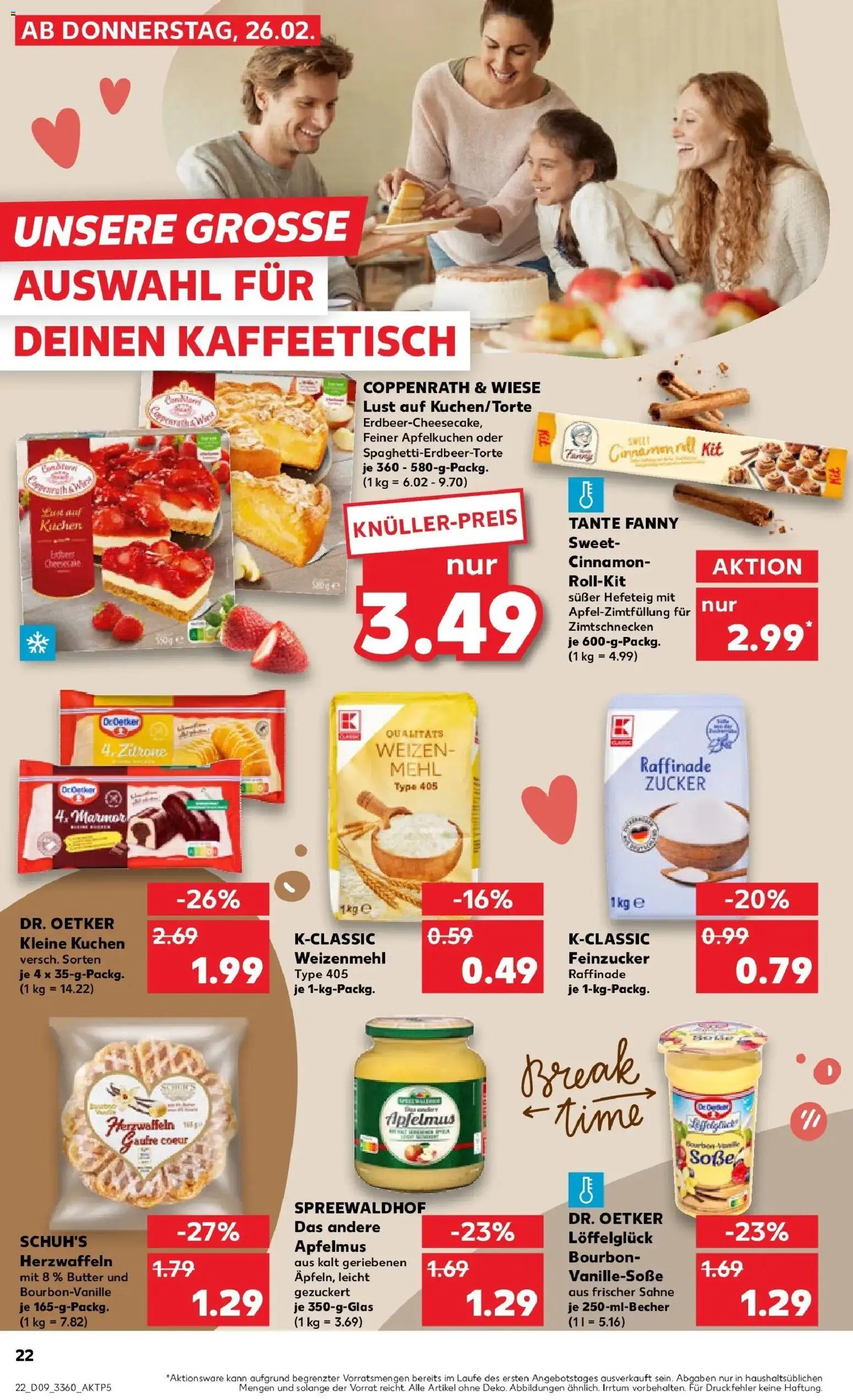 Vorschau von dem Prospekt des Geschäftes Kaufland, gültig ab dem 26.02.2026 - Apple, Kuchen, Butter, Mehl, Zucker, Sahne, Soße, Bourbon