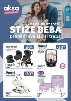 Pregled letka AKSA Stiže beba trgovine AKSA vrijedi od 08.06.2026