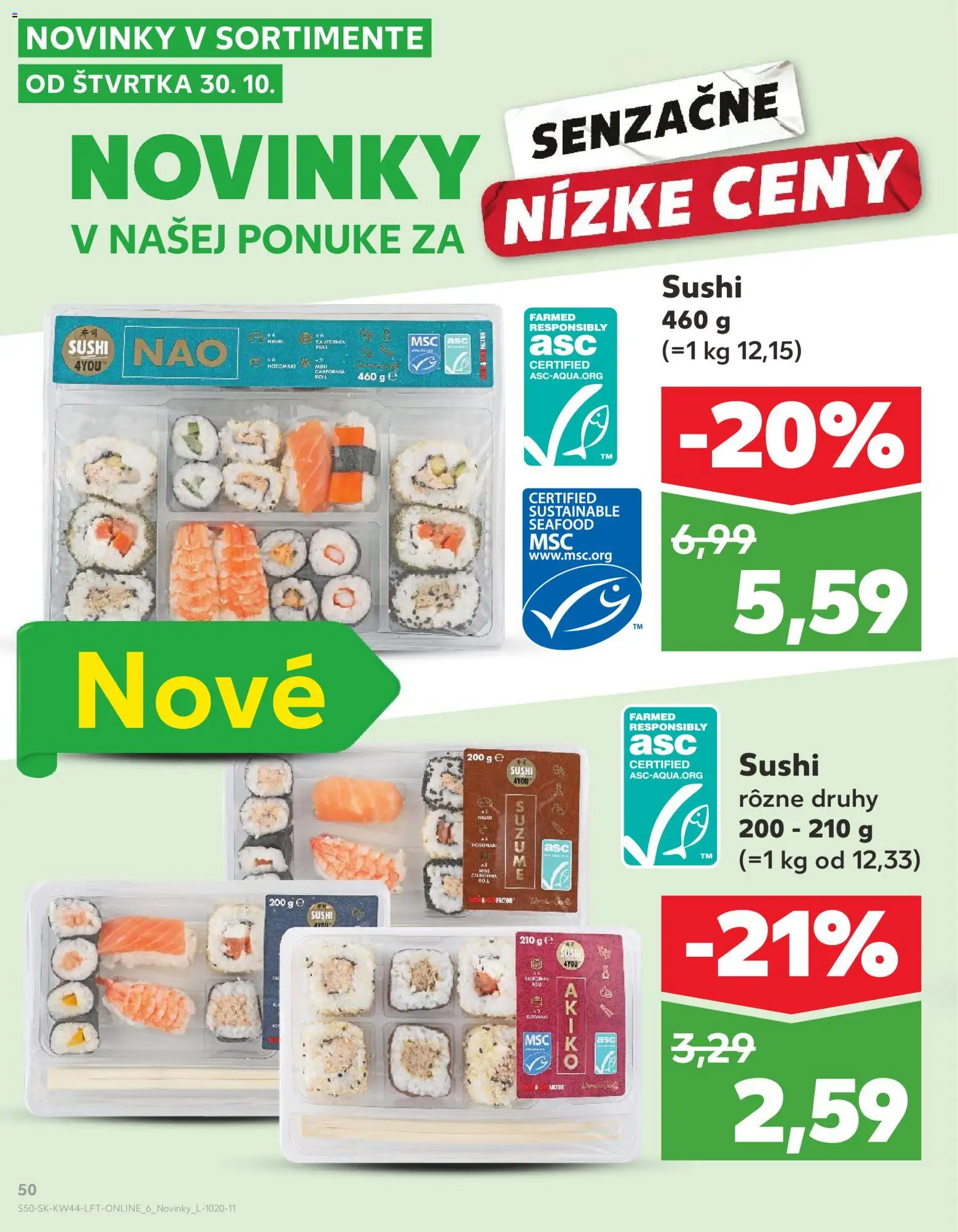 Náhľad Kaufland letáku platného od 30.10.2025 - Sushi