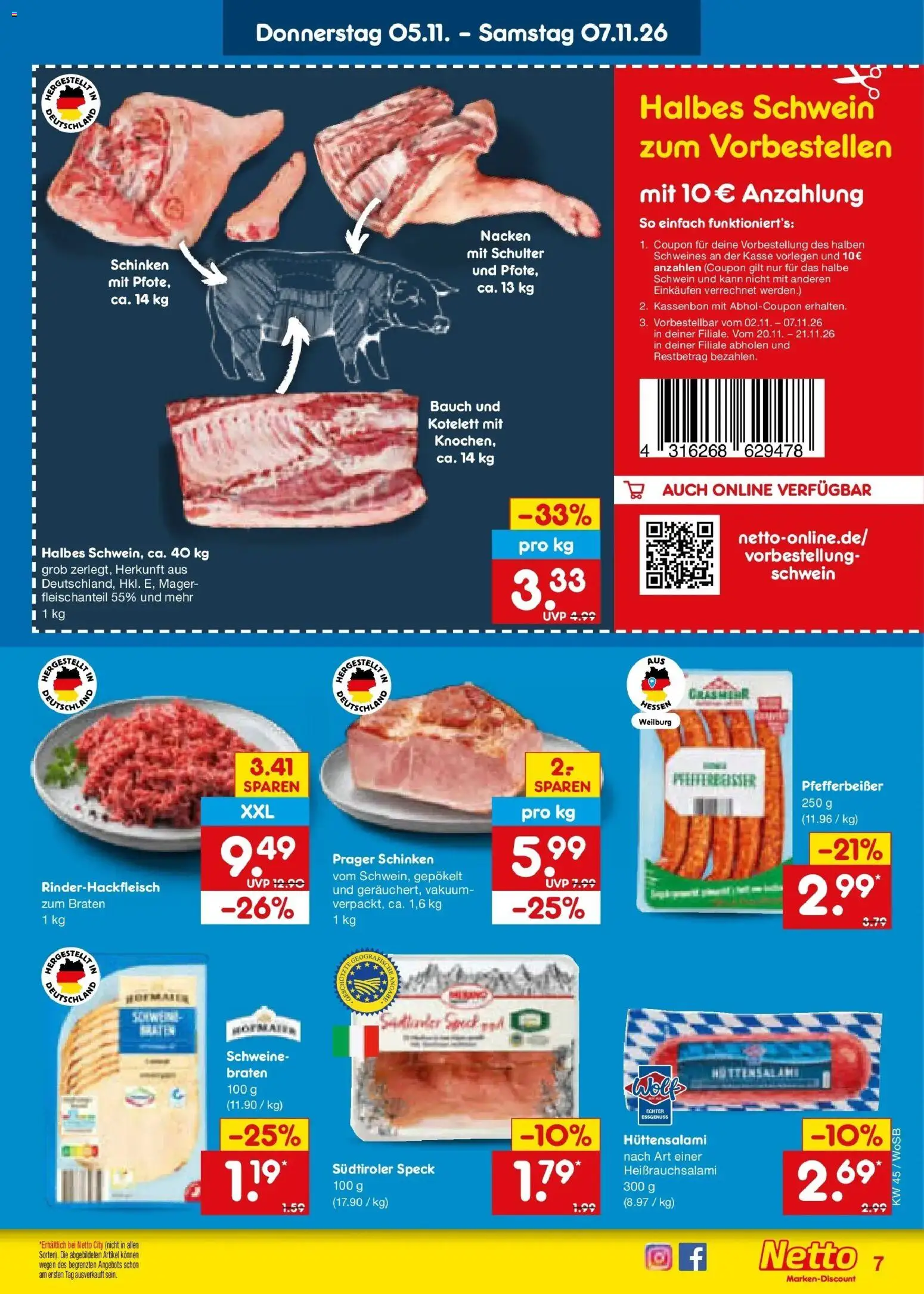 Vorschau von dem Prospekt des Geschäftes Netto Marken-Discount, gültig ab dem 02.11.2026 - Schinken, Schulter