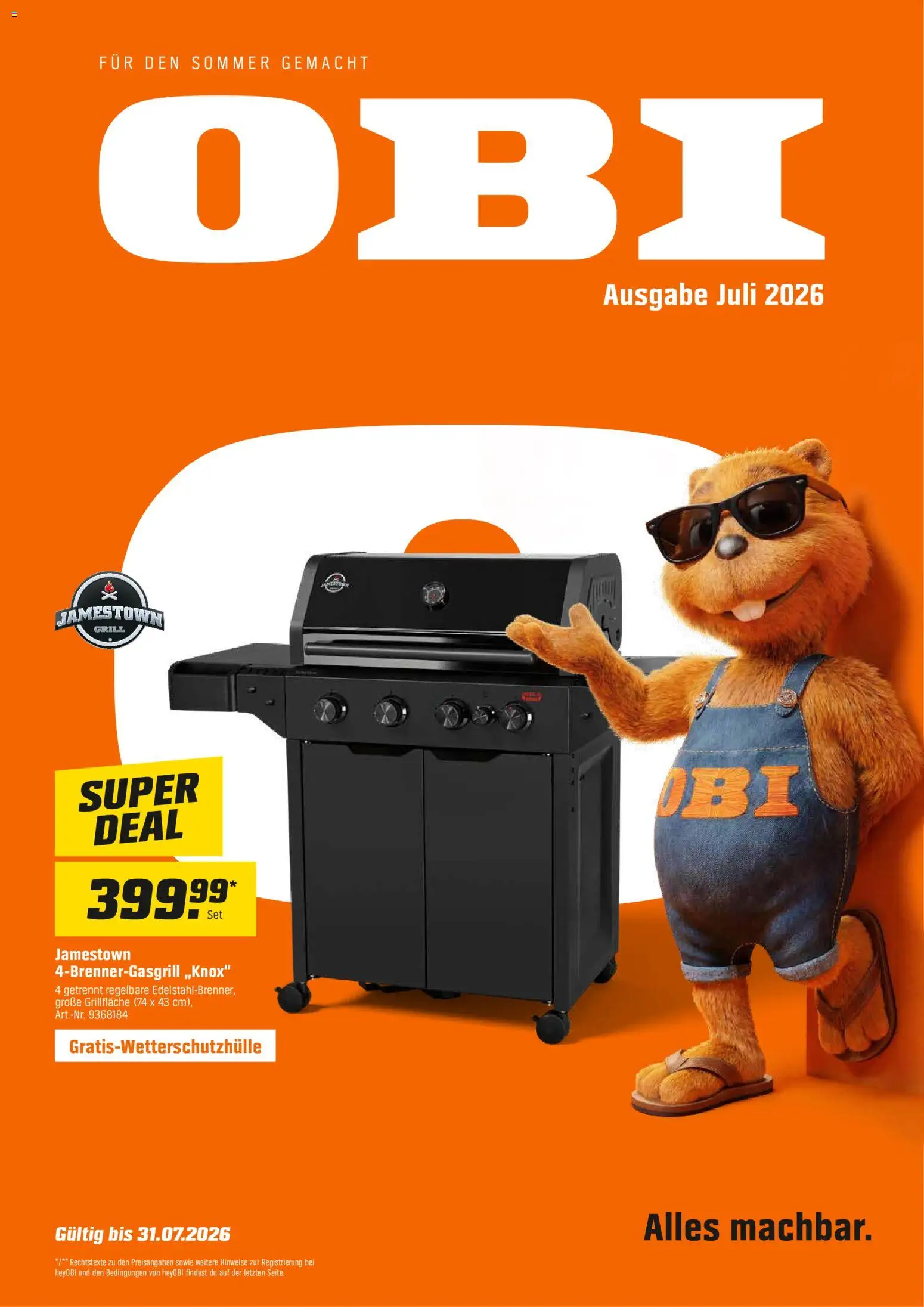 Vorschau von dem Prospekt des Geschäftes Obi, gültig ab dem 01.07.2026