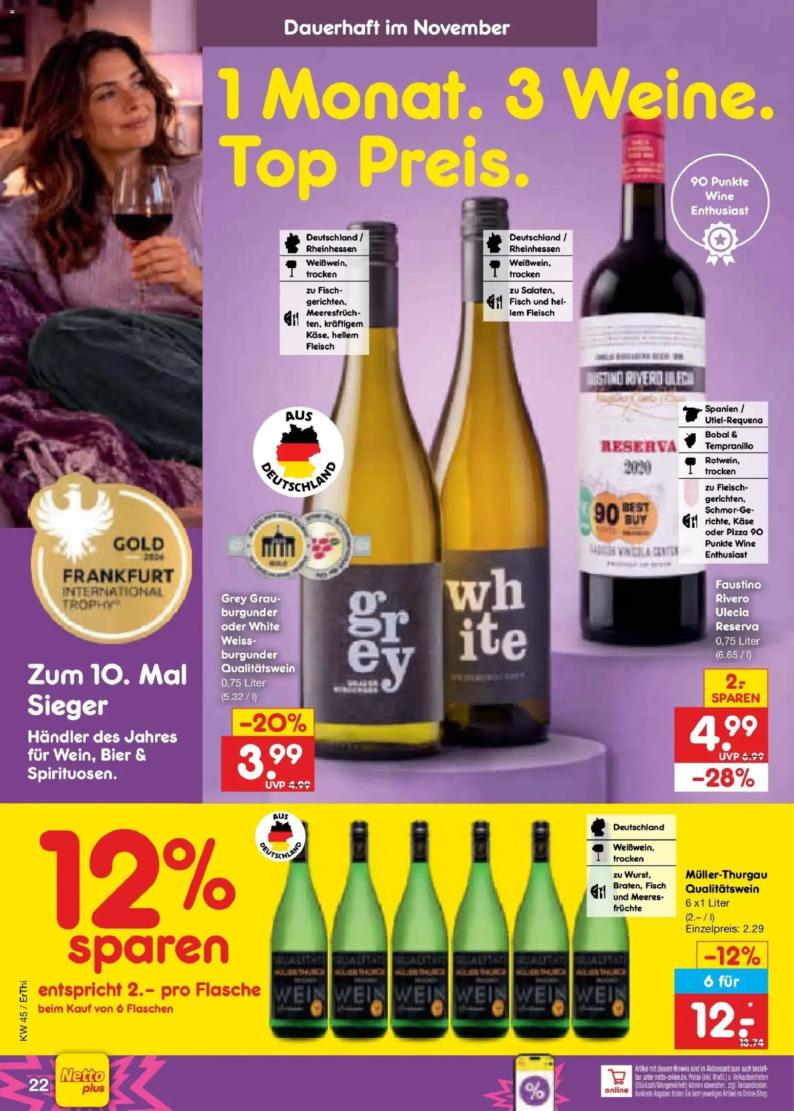 Vorschau von dem Prospekt des Geschäftes Netto Marken-Discount, gültig ab dem 02.11.2026 - Pizza, Käse, Bier, Fisch, Wein, Top, Fleisch