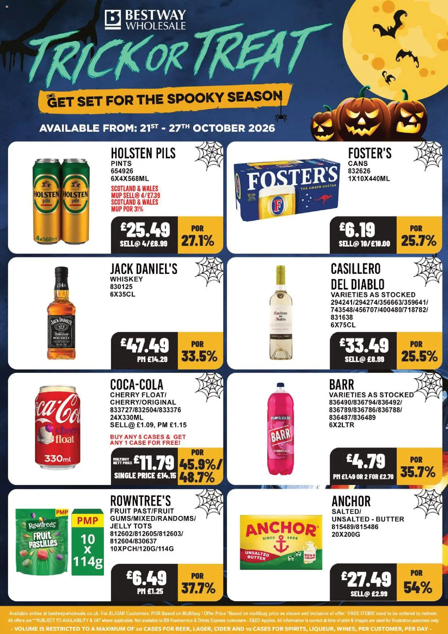 Preview of Bestway Bestway - Delivered only Deals valid from 21/10/2026 - Cider, Fruit, Drinks, Butter, Whiskey, Case, Jack Daniel’s