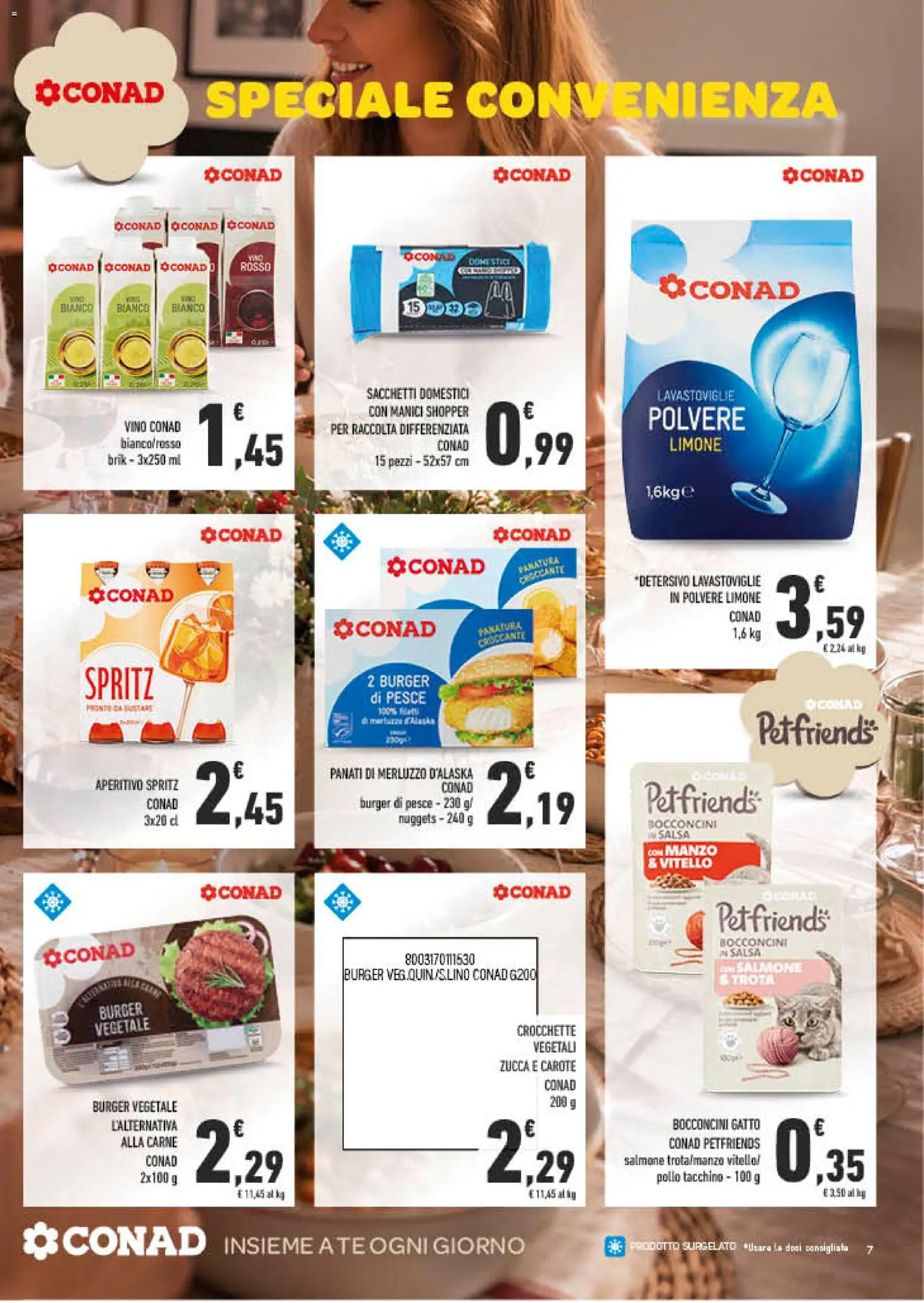Anteprima dell'opuscolo Conad volantino Tutto il buono è di casa Lazio dal negozio Conad valido da 28/10/2026 - Aperitivo, Pesce, Limone, Carne, Trota, Tè, Crocchette, Merluzzo d’Alaska
