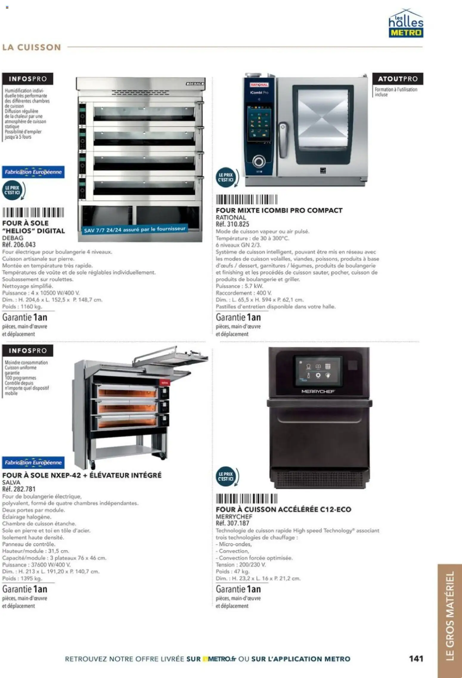 Prévisualisation de Boulangers Pâtissiers du magasin METRO formulaire valide 30/04/2026 - Boulangerie, Four, Four électrique, Poids, Base, Éclairage, Portes