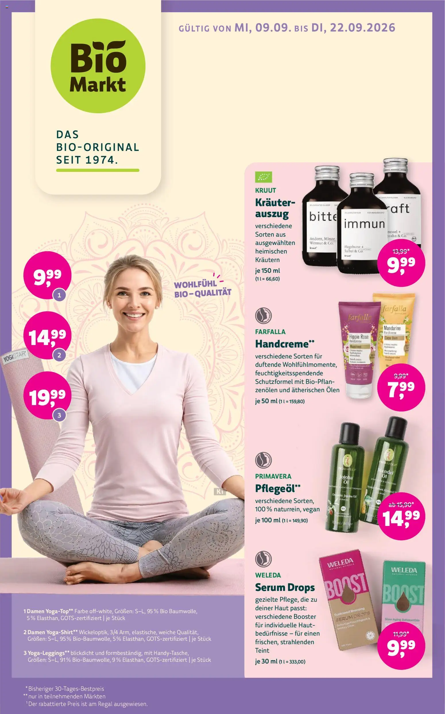 Vorschau von dem Prospekt des Geschäftes BioMarkt, gültig ab dem 09.09.2026 - Regal, Wermut, Handcreme, Serum