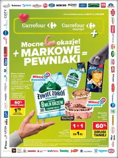 Pogląd gazetki "Carrefour gazetka - Markowe pewniaki" ze sklepu Carrefour ważnej od 20.07.2026