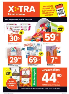 Förhandsgranska reklamblad Coop X:-TRA erbjudanden från butik Coop X:-TRA gäller från 31/08/2026