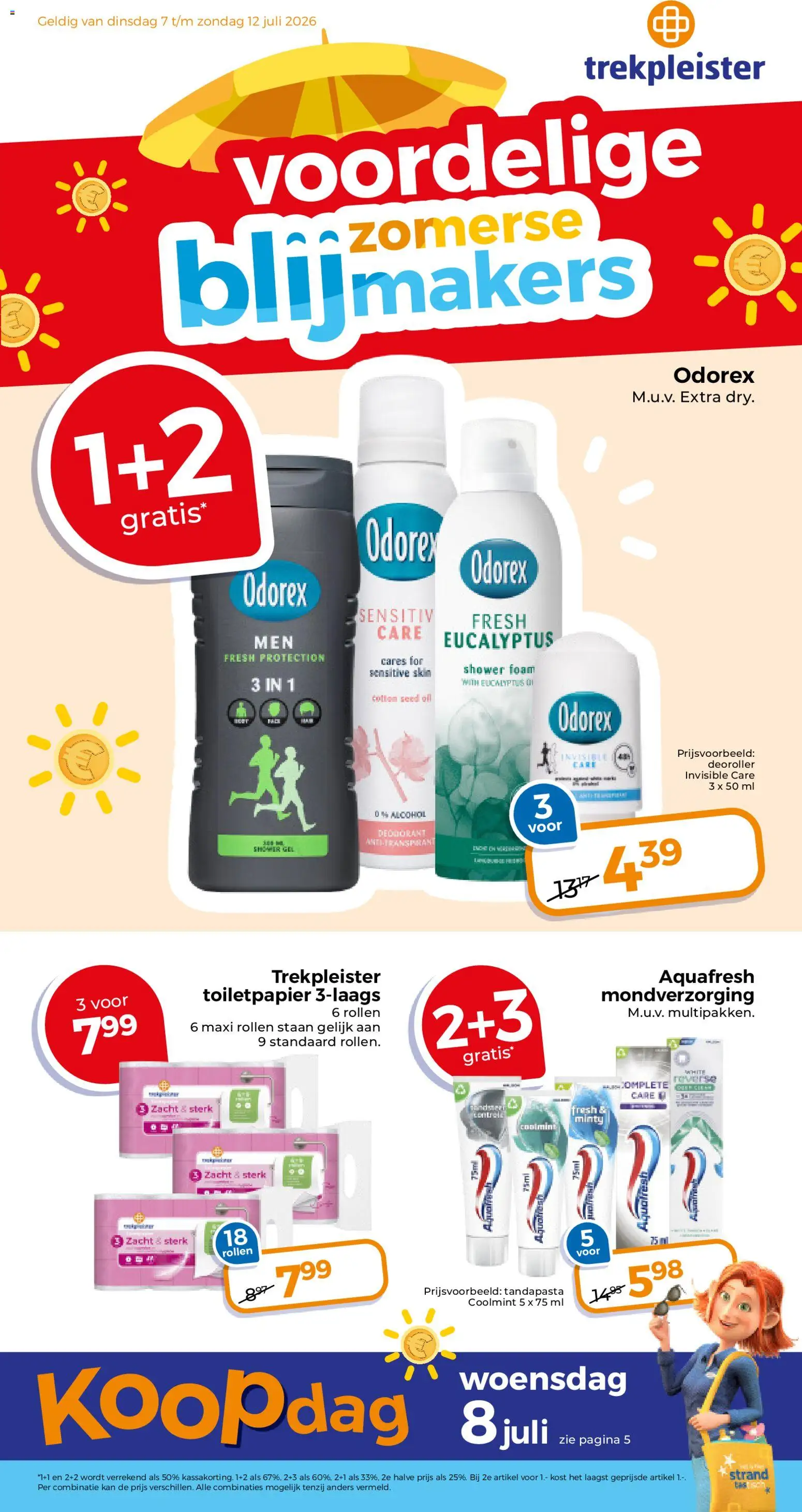 Voorbeeld van Trekpleister folder van winkel Trekpleister geldig vanaf 07-07-2026 - Alcohol, Deodorant, Kan, Toiletpapier, Mondverzorging