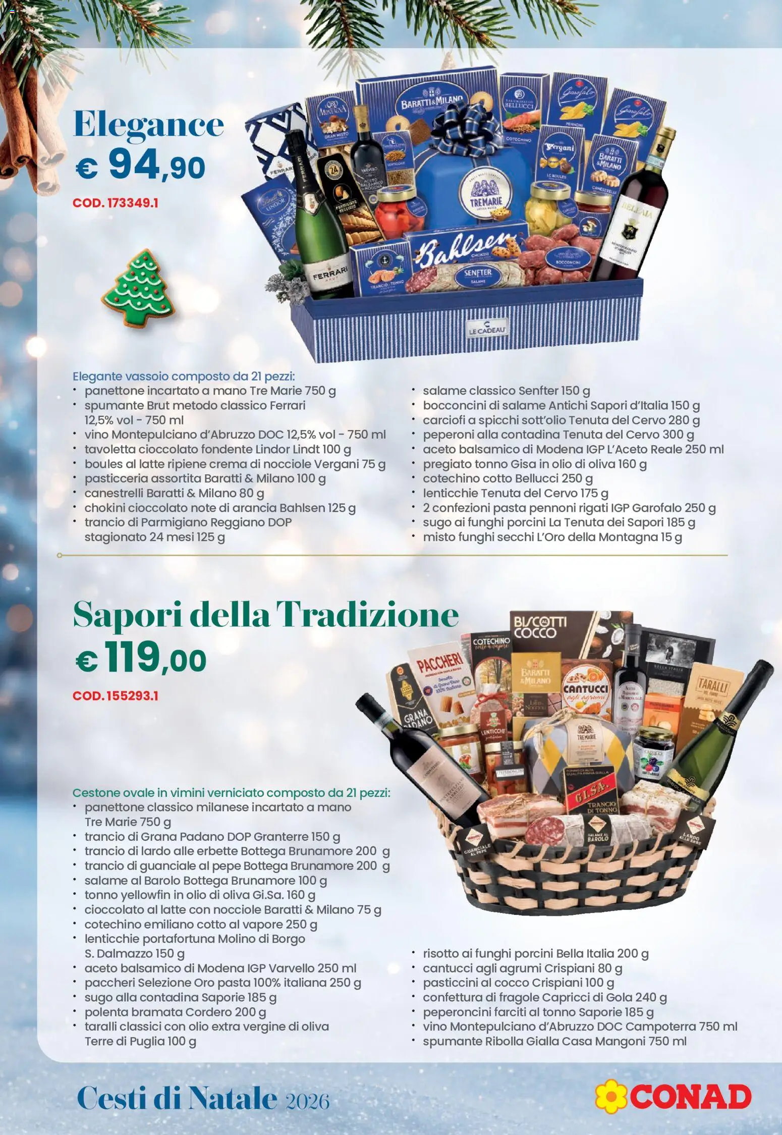 Anteprima dell'opuscolo Conad volantino Natale Lombardia dal negozio Conad valido da 26/10/2026 - Pasta, Vino, Cioccolato, Lenticchie, Olio, Parmigiano reggiano, Parmigiano, Aceto