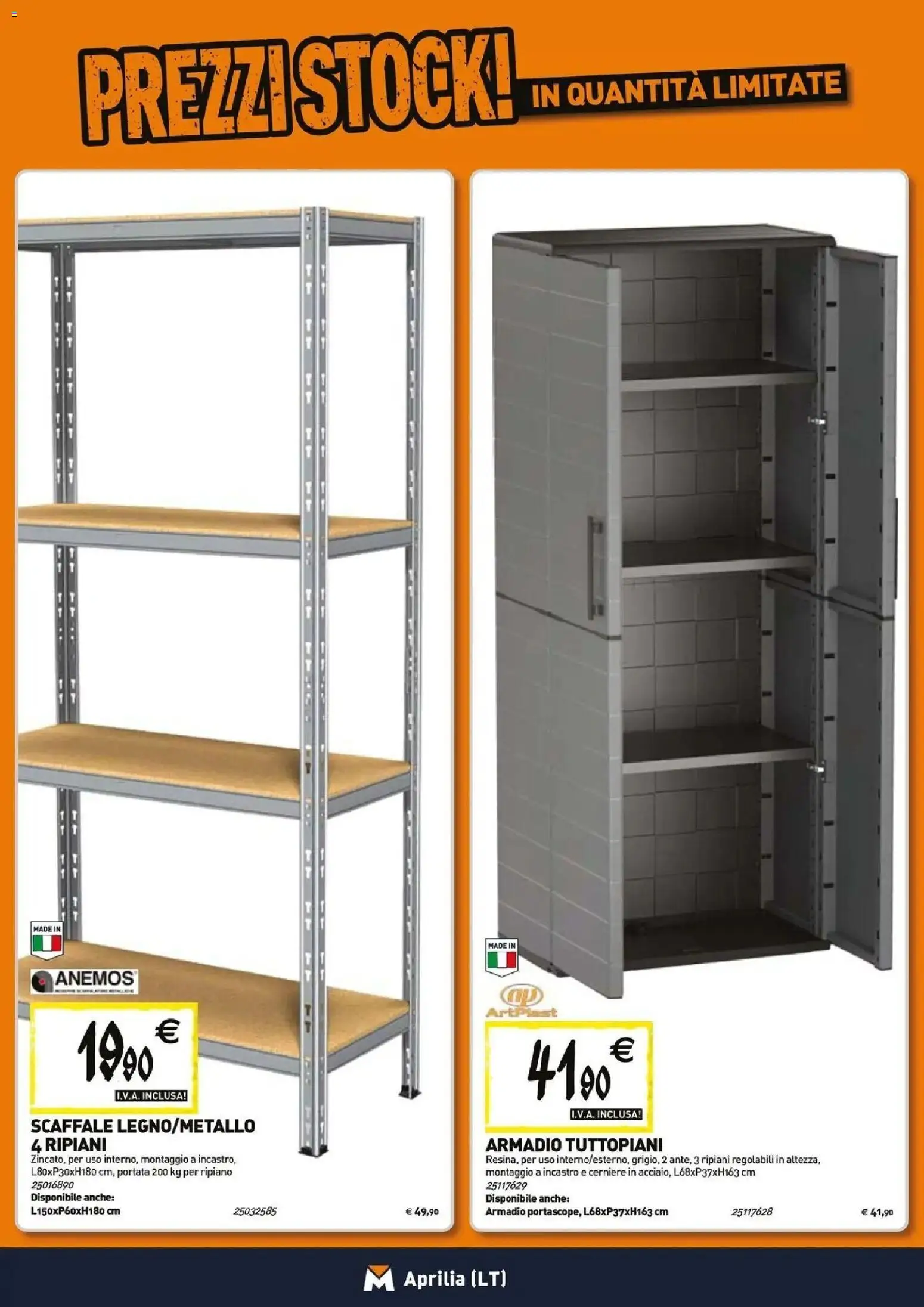 Anteprima dell'opuscolo TECNOMAT catalogo Aprilia dal negozio TECNOMAT valido da 27/08/2026 - Armadio, Scaffale, Ripiano