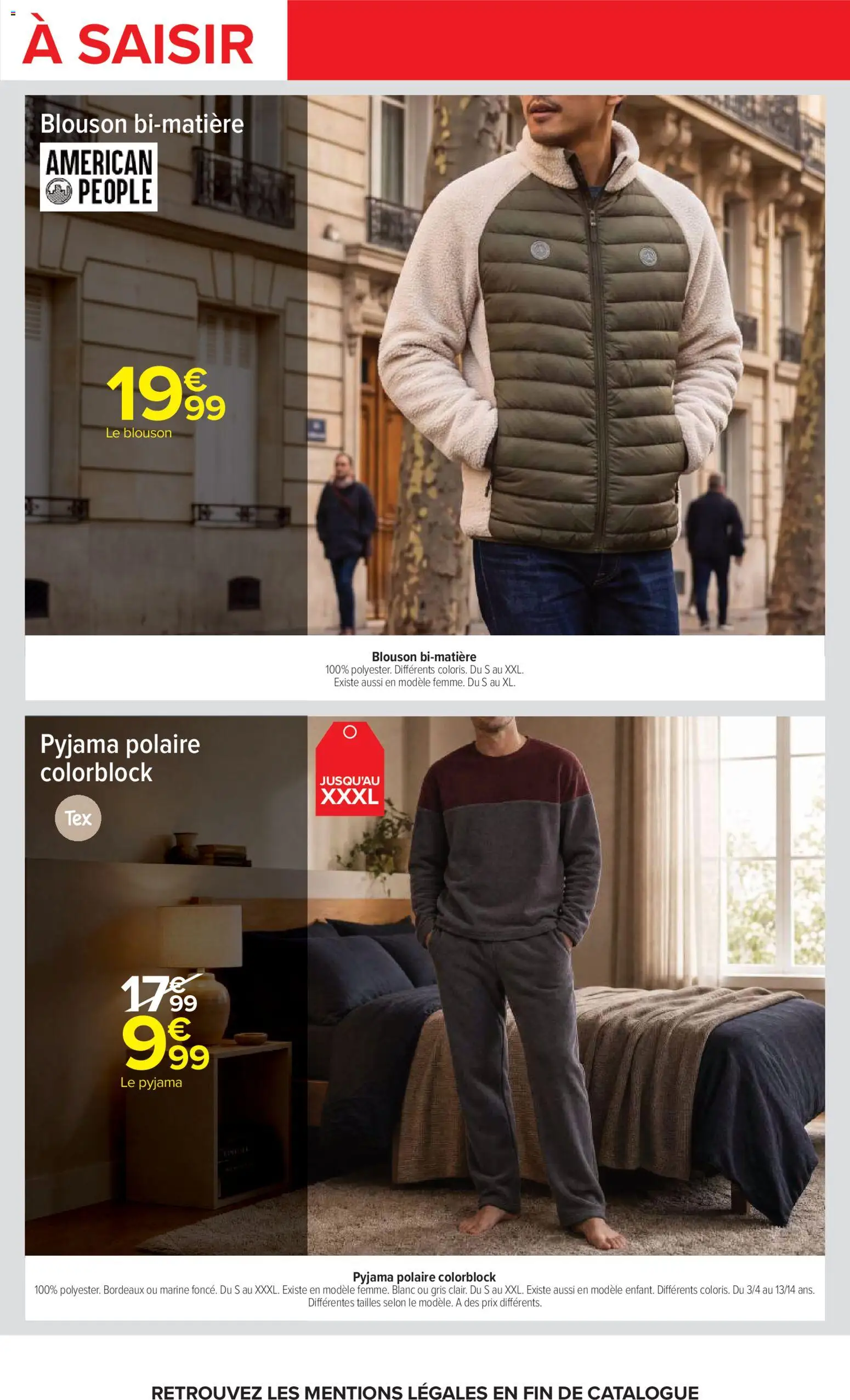 Prévisualisation de Carrefour catalogue du magasin Carrefour formulaire valide 20/10/2026 - Pyjama, Polaire, Blouson