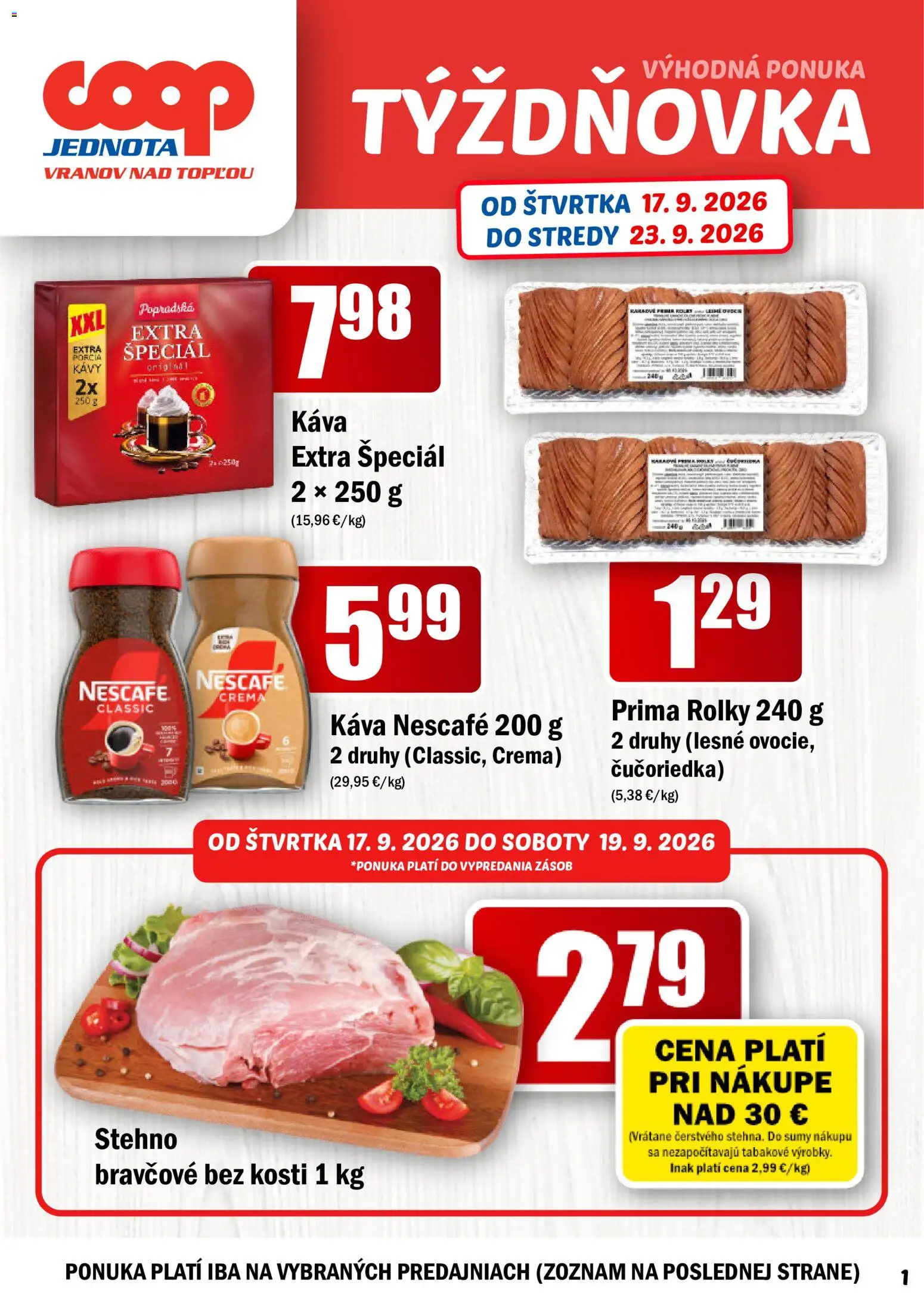 Náhľad COOP Jednota letáku platného od 17.09.2026