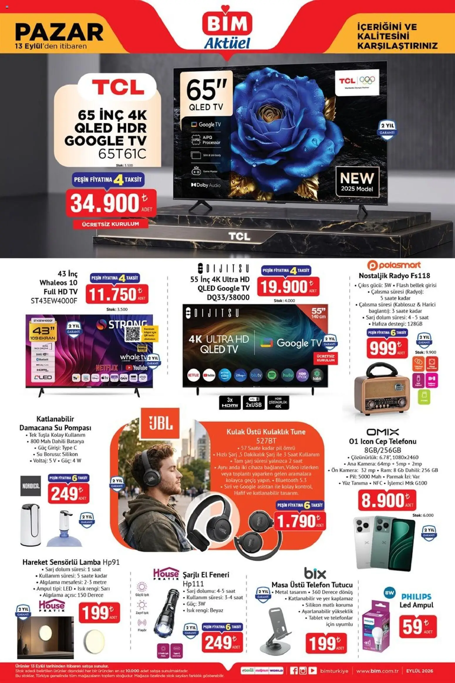 BİM BİM - Katalog Pazar 13.09.2026 - Broşürünün önizlemesi