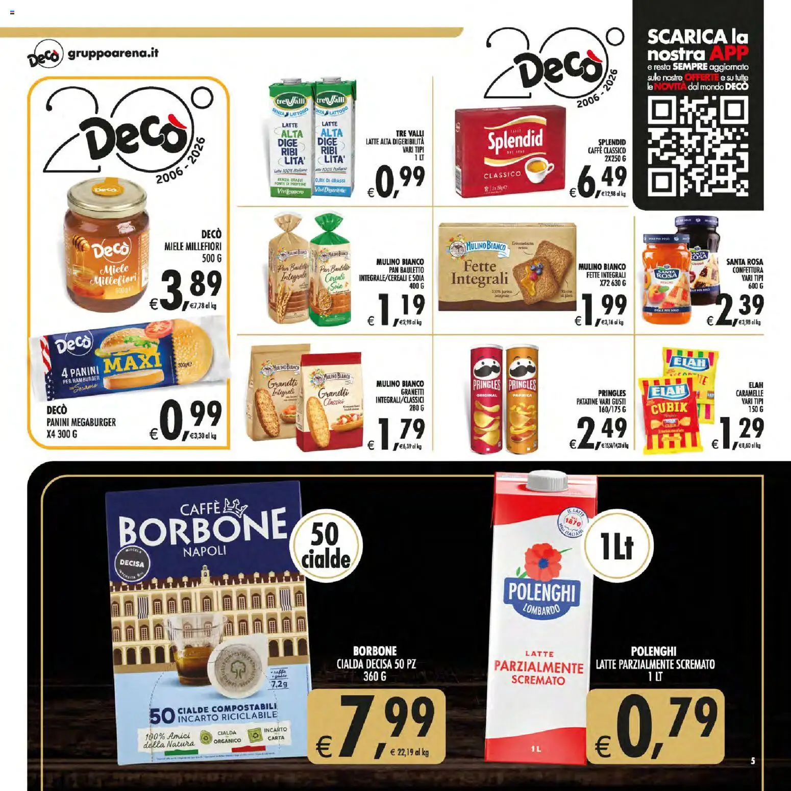 Anteprima dell'opuscolo Decò volantino Gourmet Sicilia dal negozio Decò valido da 01/09/2026 - Hamburger, Caffè, Miele, Latte, Caramelle, Borbone, Cialda, Latte parzialmente scremato