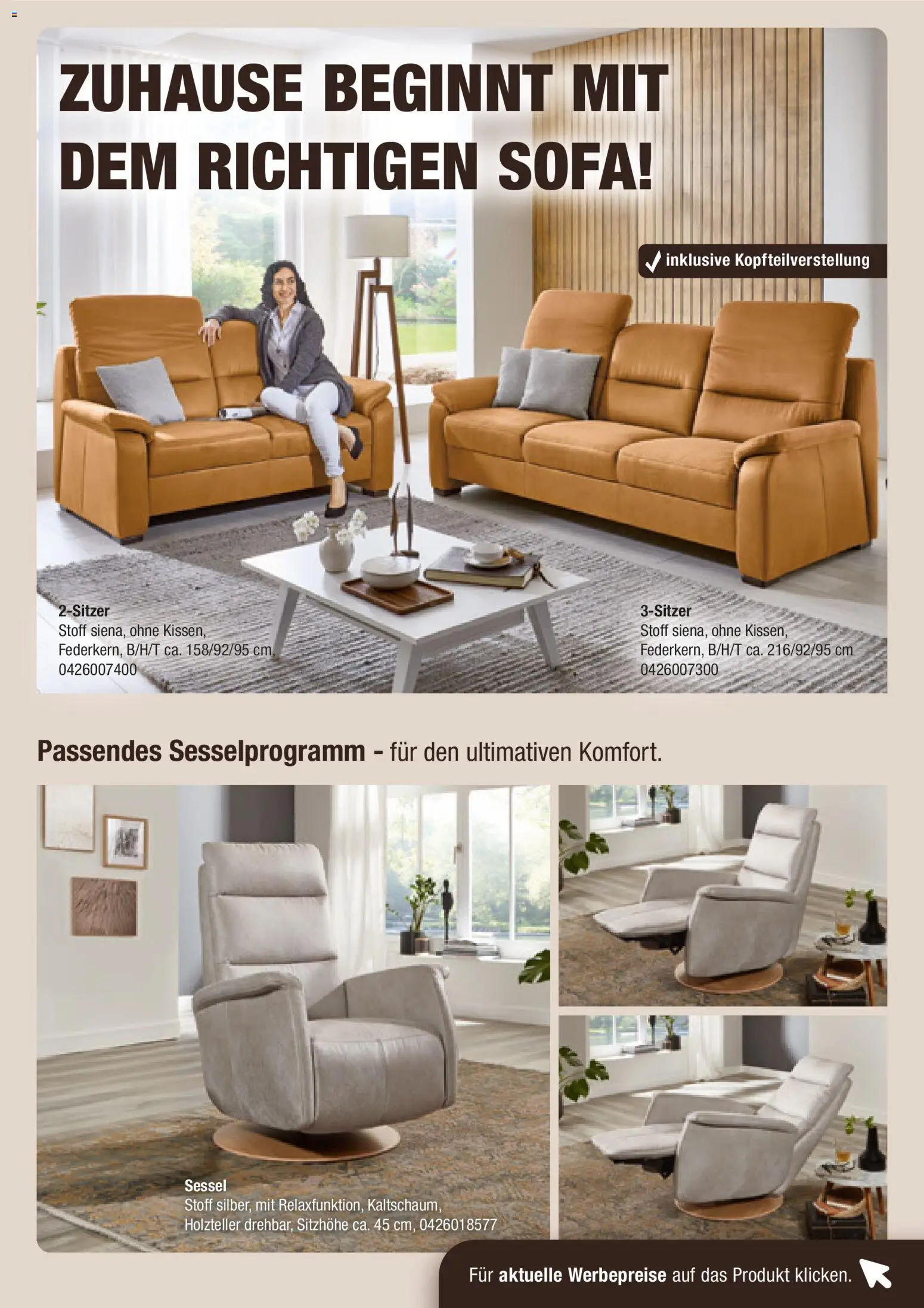 Vorschau von dem Prospekt des Geschäftes Roller, gültig ab dem 30.08.2026 - Sofa, Sessel, Kissen