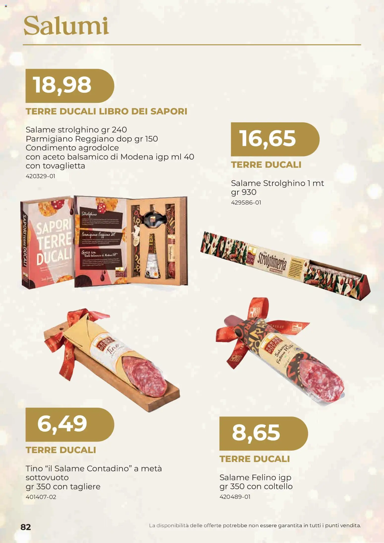 Anteprima dell'opuscolo Sogegross volantino Strenne dal negozio Sogegross valido da 27/10/2026 - Parmigiano reggiano, Salame, Tagliere, Parmigiano, Aceto