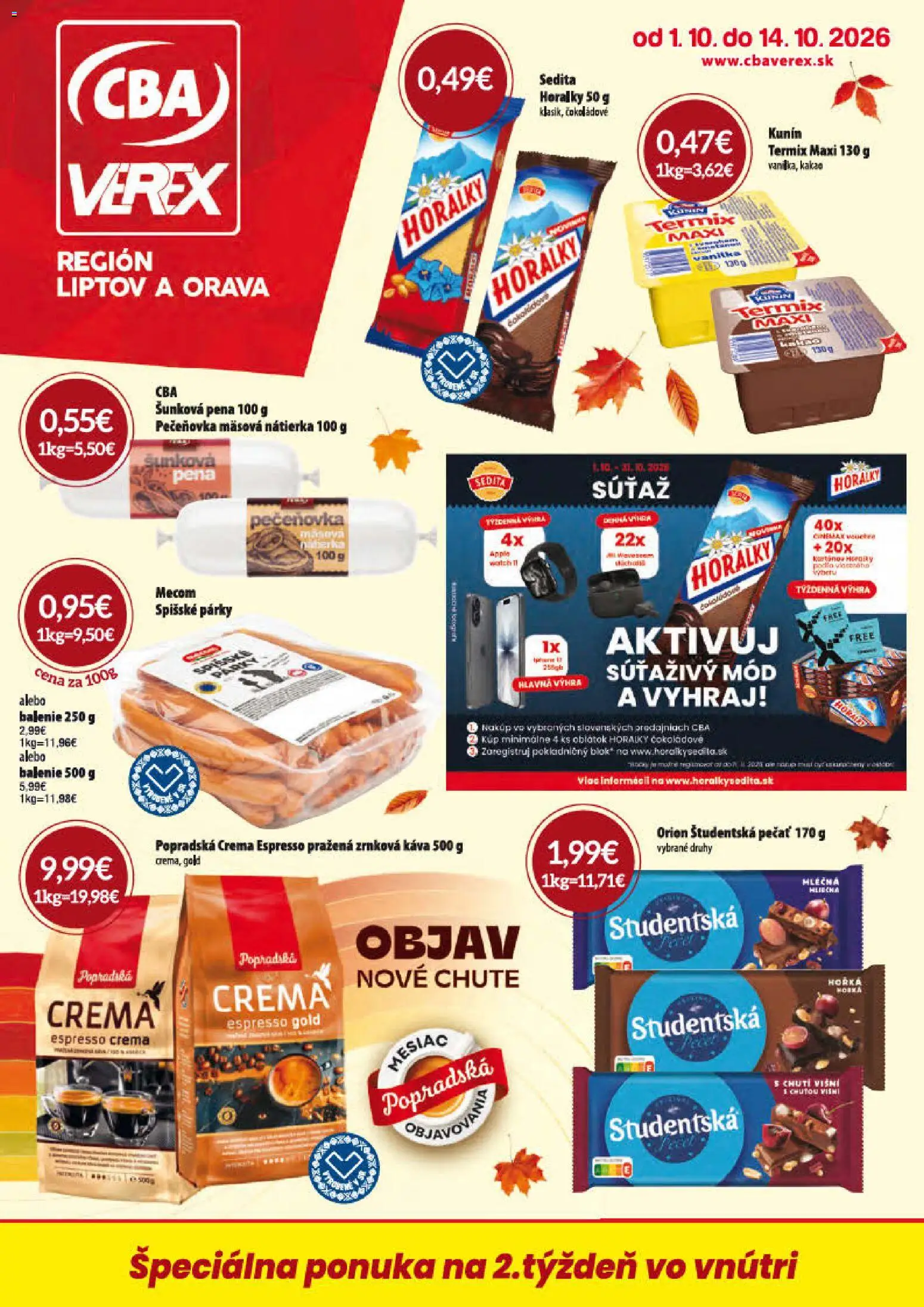 Náhľad CBA Verex letáku platného od 01.10.2026